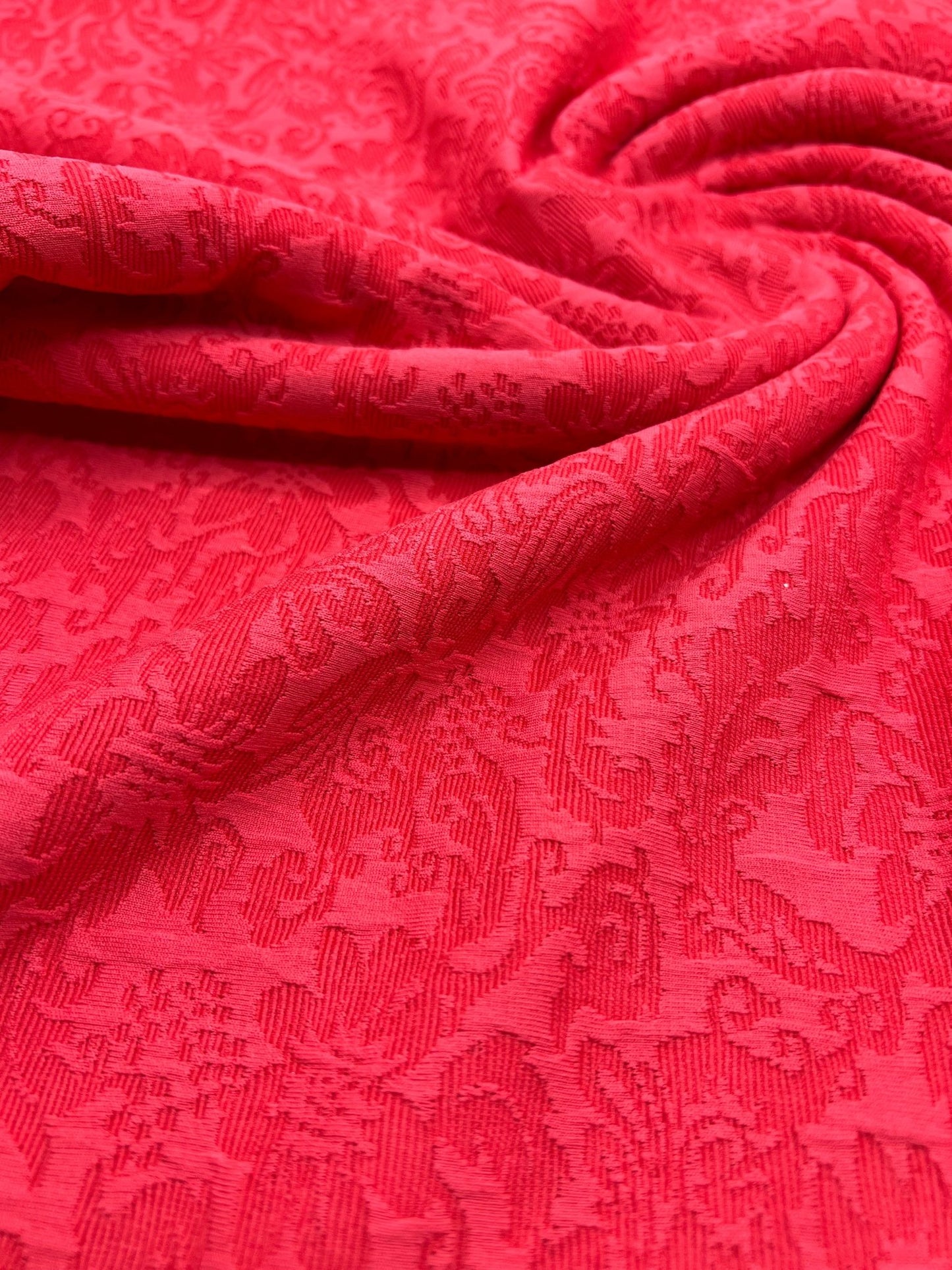 Hot Pink Textured Jacquard 2 Way Stretch Fabric - T9 Fabrics