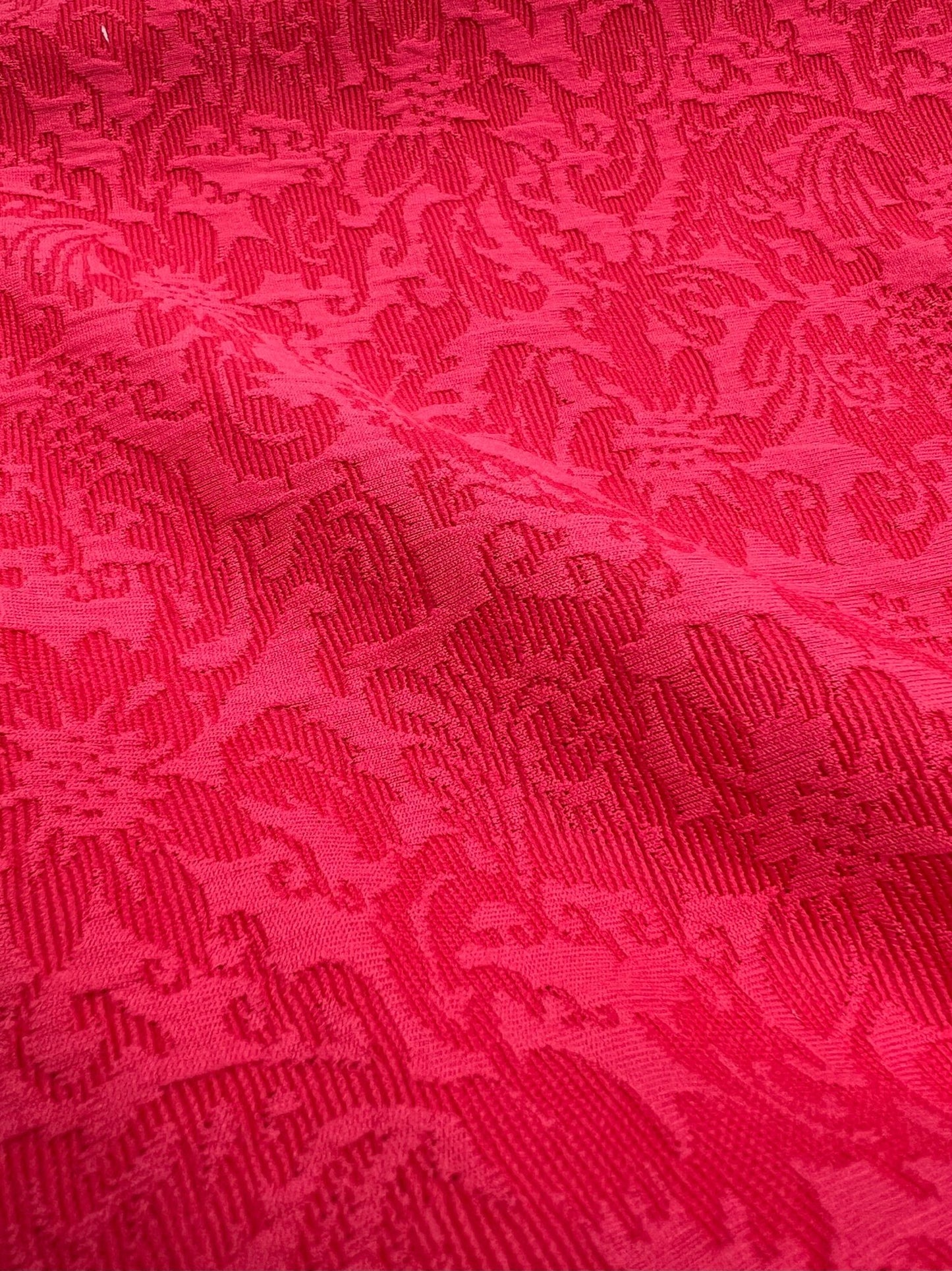 Hot Pink Textured Jacquard 2 Way Stretch Fabric - T9 Fabrics