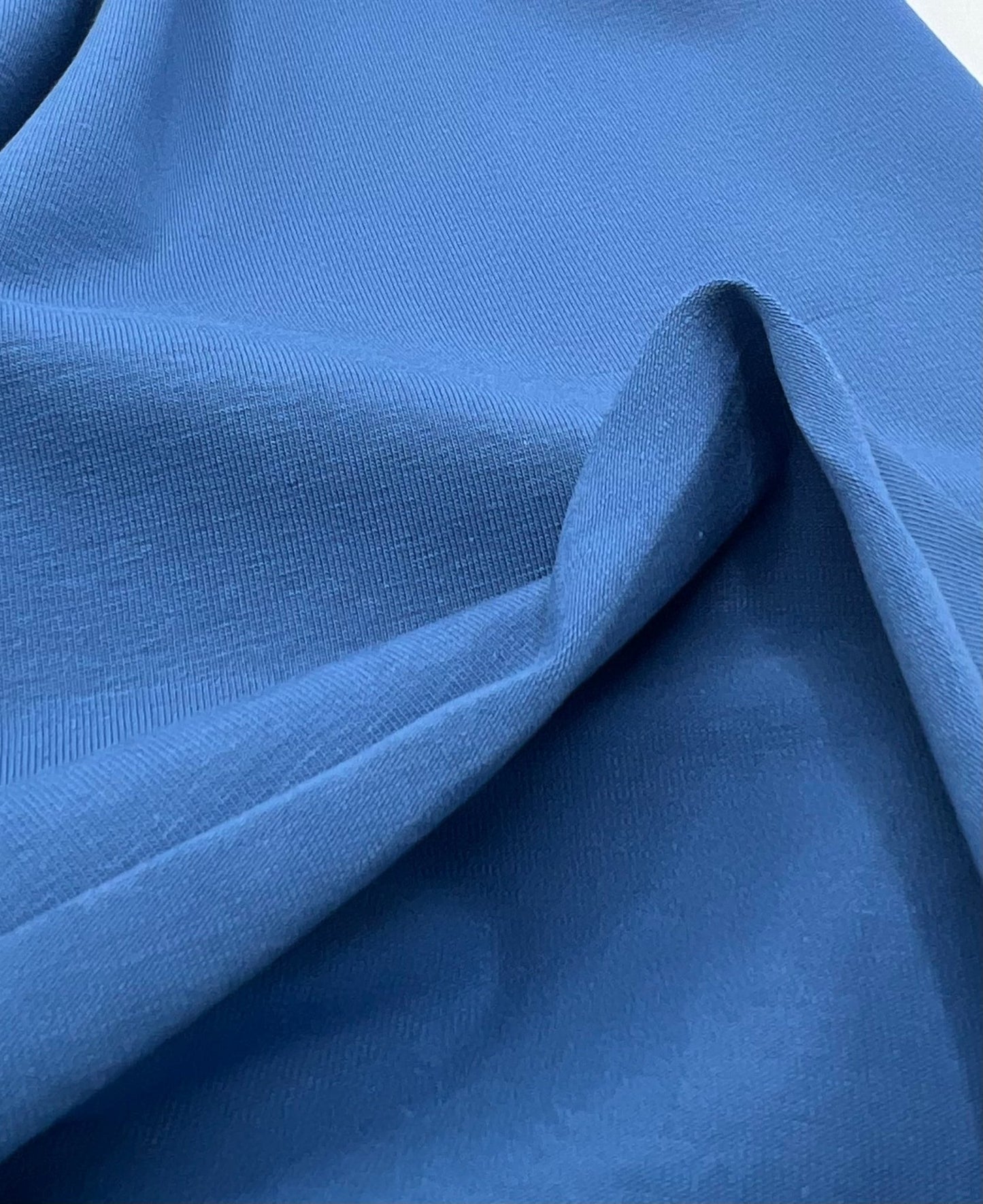 Indigo Plain Cotton Stretch Jersey 240 GSM 92/8 Lycra Jersey, 4 Way Stretch, Sold By Metre - T9 Fabrics