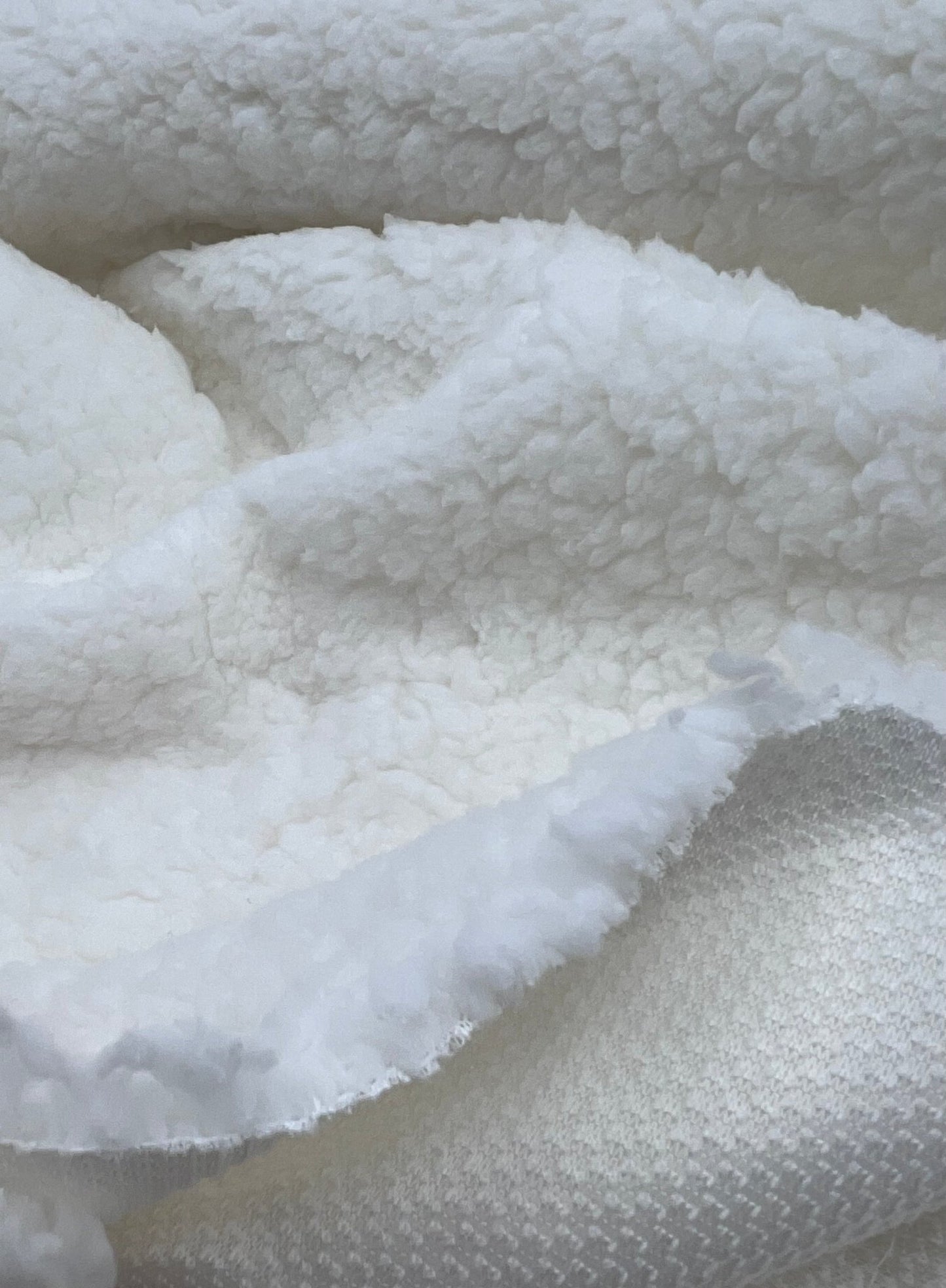 Ivory Sherpa Fleece Fluffy Borg Faux Fur Fabric - T9 Fabrics