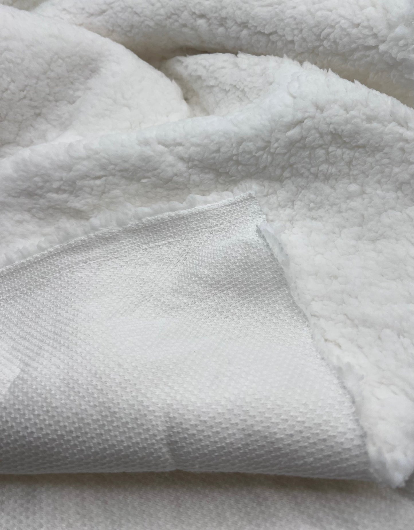 Ivory Sherpa Fleece Fluffy Borg Faux Fur Fabric - T9 Fabrics