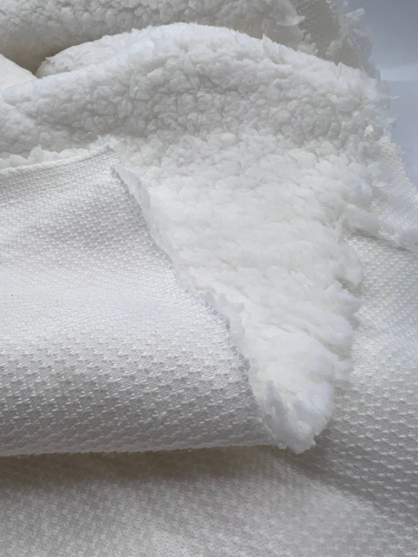Ivory Sherpa Fleece Fluffy Borg Faux Fur Fabric - T9 Fabrics