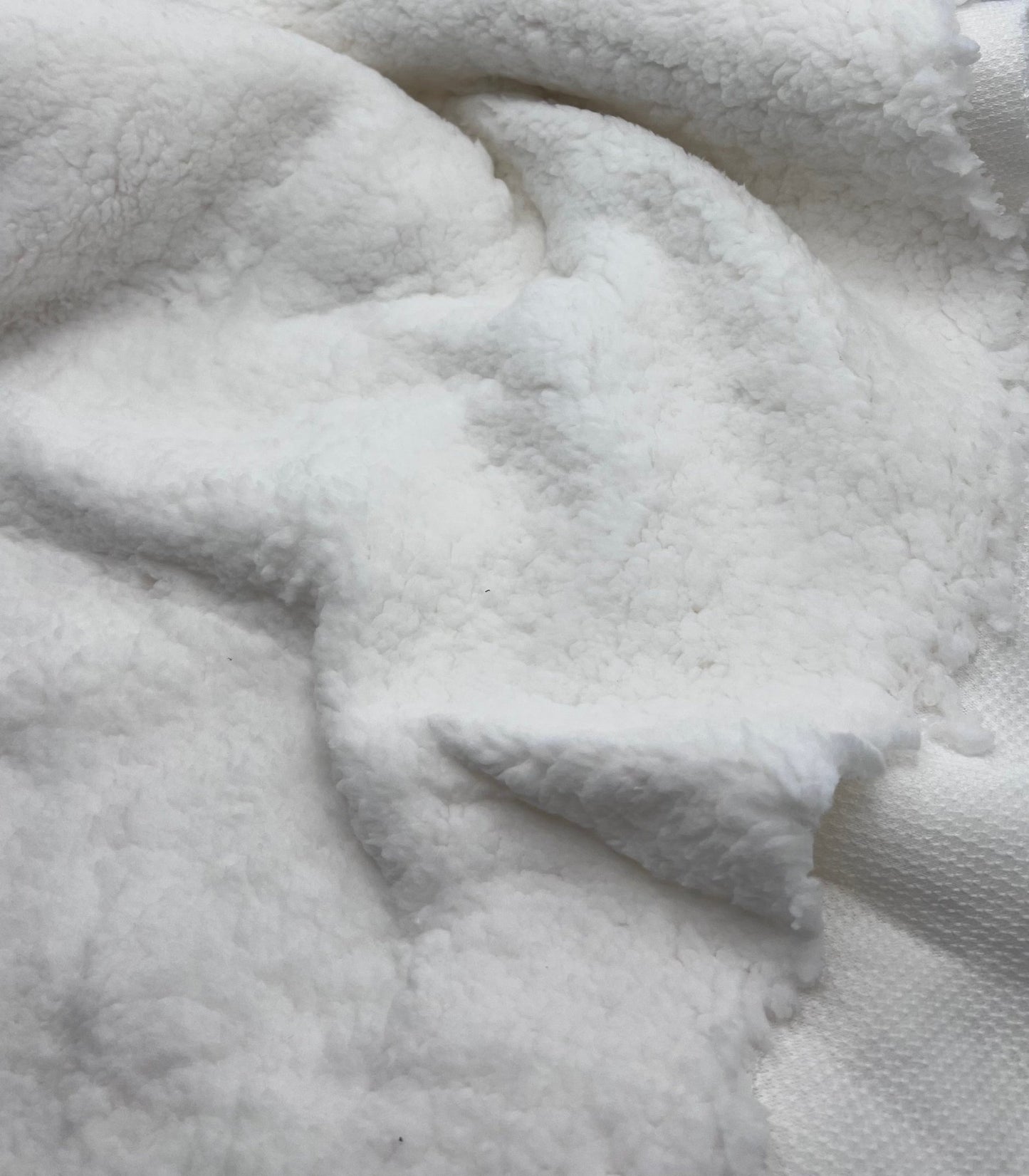 Ivory Sherpa Fleece Fluffy Borg Faux Fur Fabric - T9 Fabrics