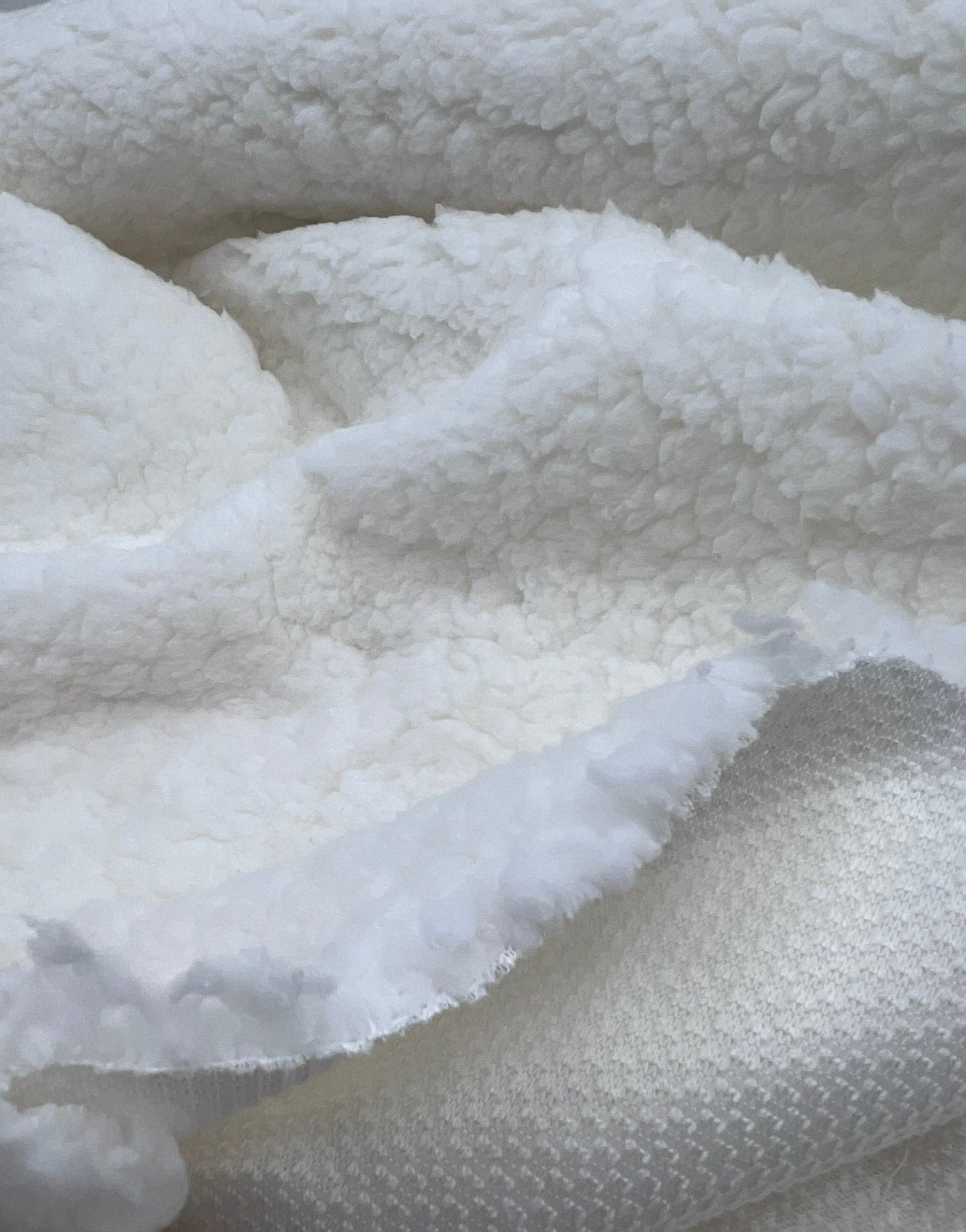 Ivory Sherpa Fleece Fluffy Borg Faux Fur Fabric - T9 Fabrics