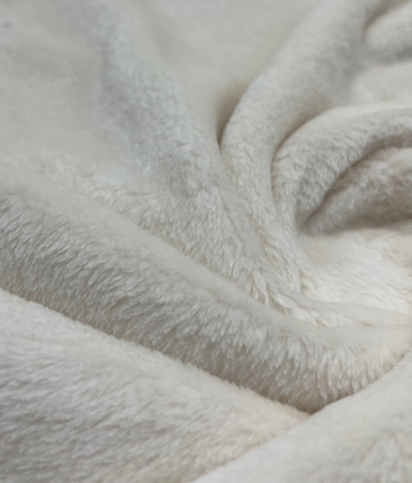 Ivory Super Soft Plain Cuddle Fleece Fabric Blanket Loungewear - T9 Fabrics