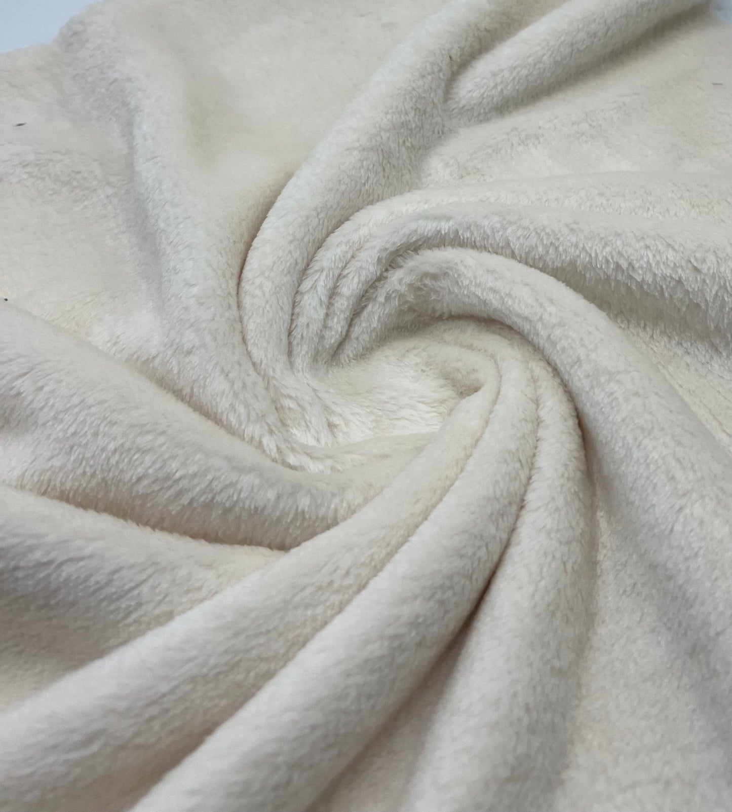 Ivory Super Soft Plain Cuddle Fleece Fabric Blanket Loungewear - T9 Fabrics