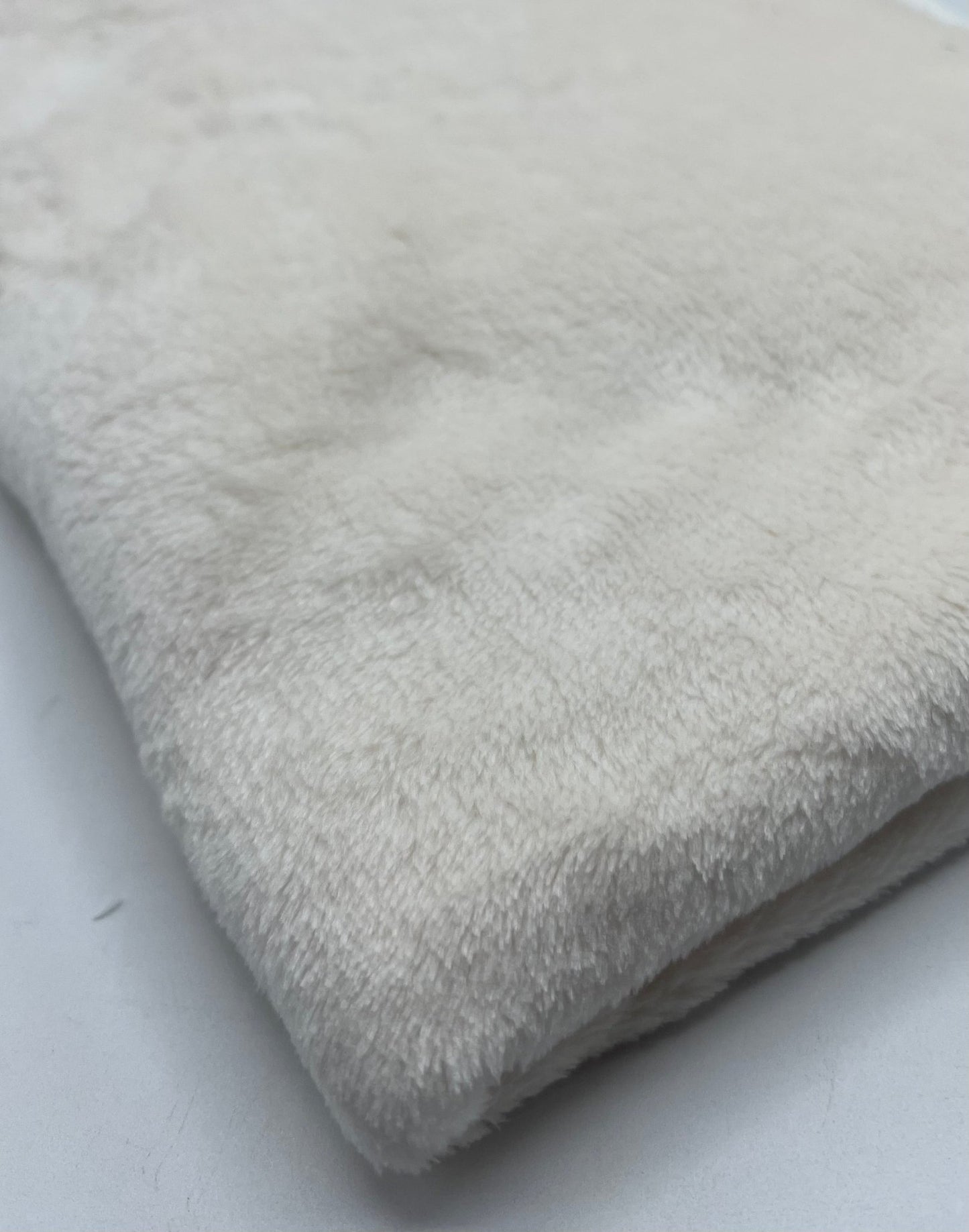Ivory Super Soft Plain Cuddle Fleece Fabric Blanket Loungewear - T9 Fabrics