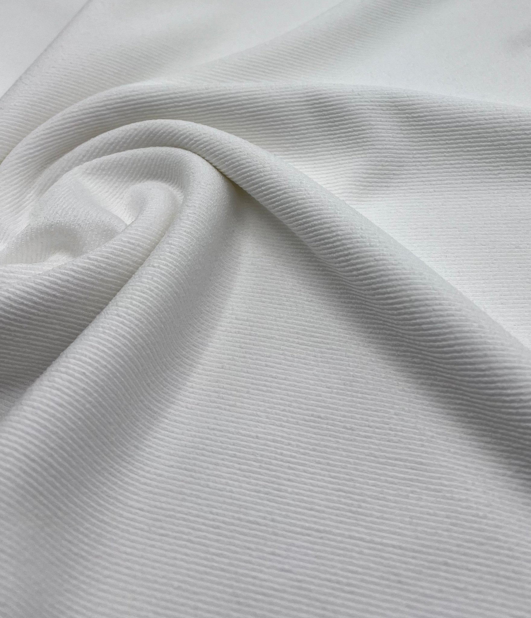 Ivory Thick Fine Rib Stretch Fabric - T9 Fabrics