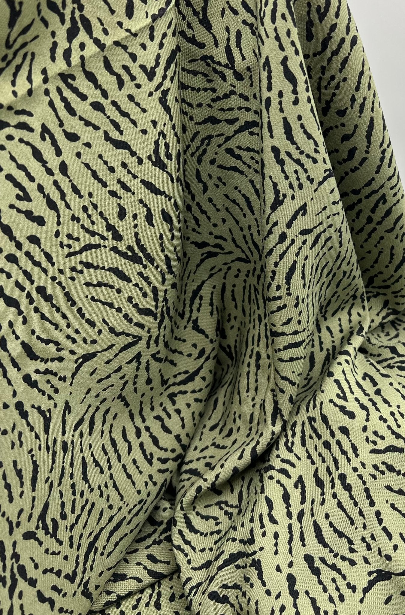 Khaki Black Mix Lightweight Non Stretch Woven Fabric - T9 Fabrics