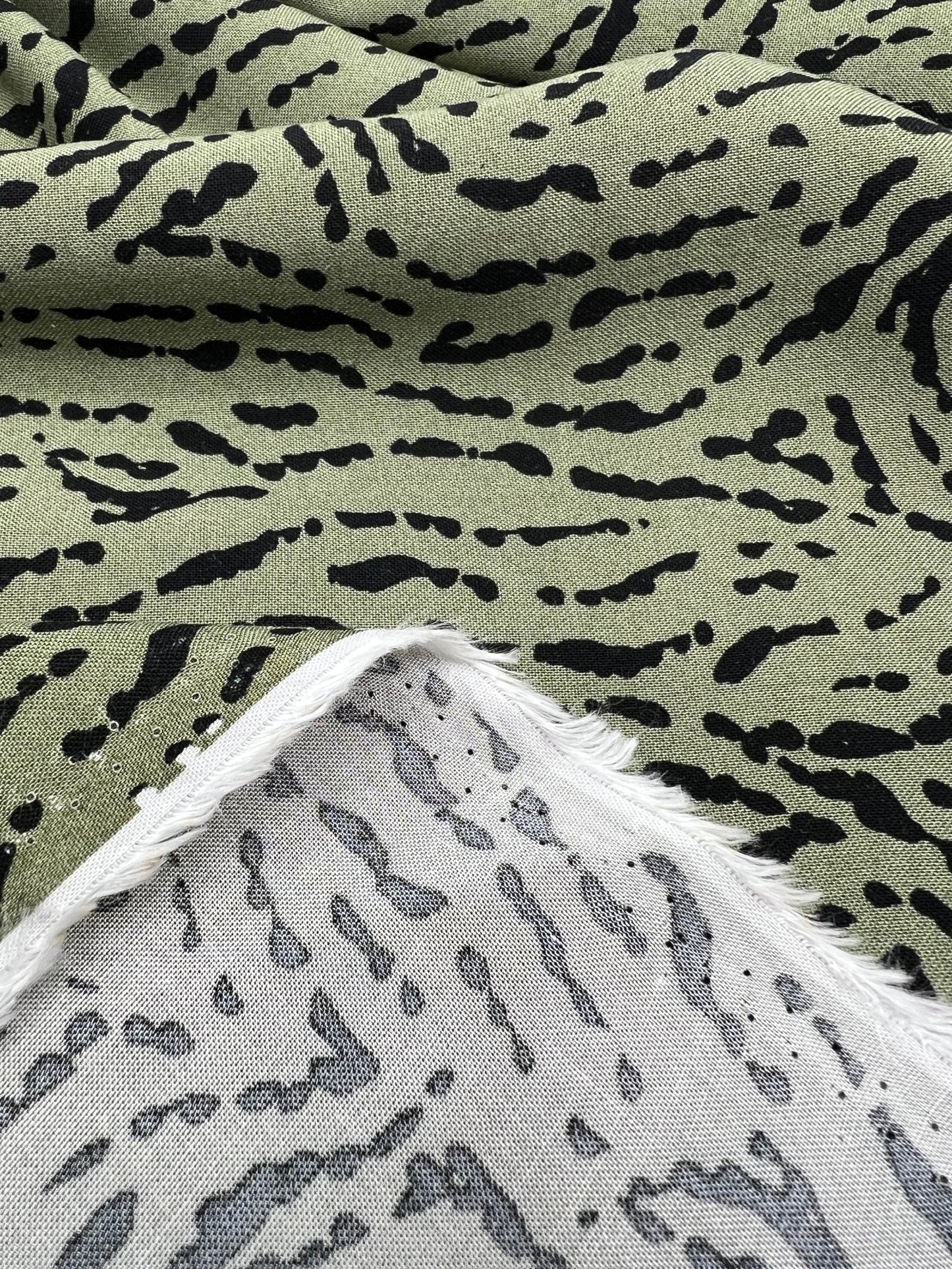 Khaki Black Mix Lightweight Non Stretch Woven Fabric - T9 Fabrics