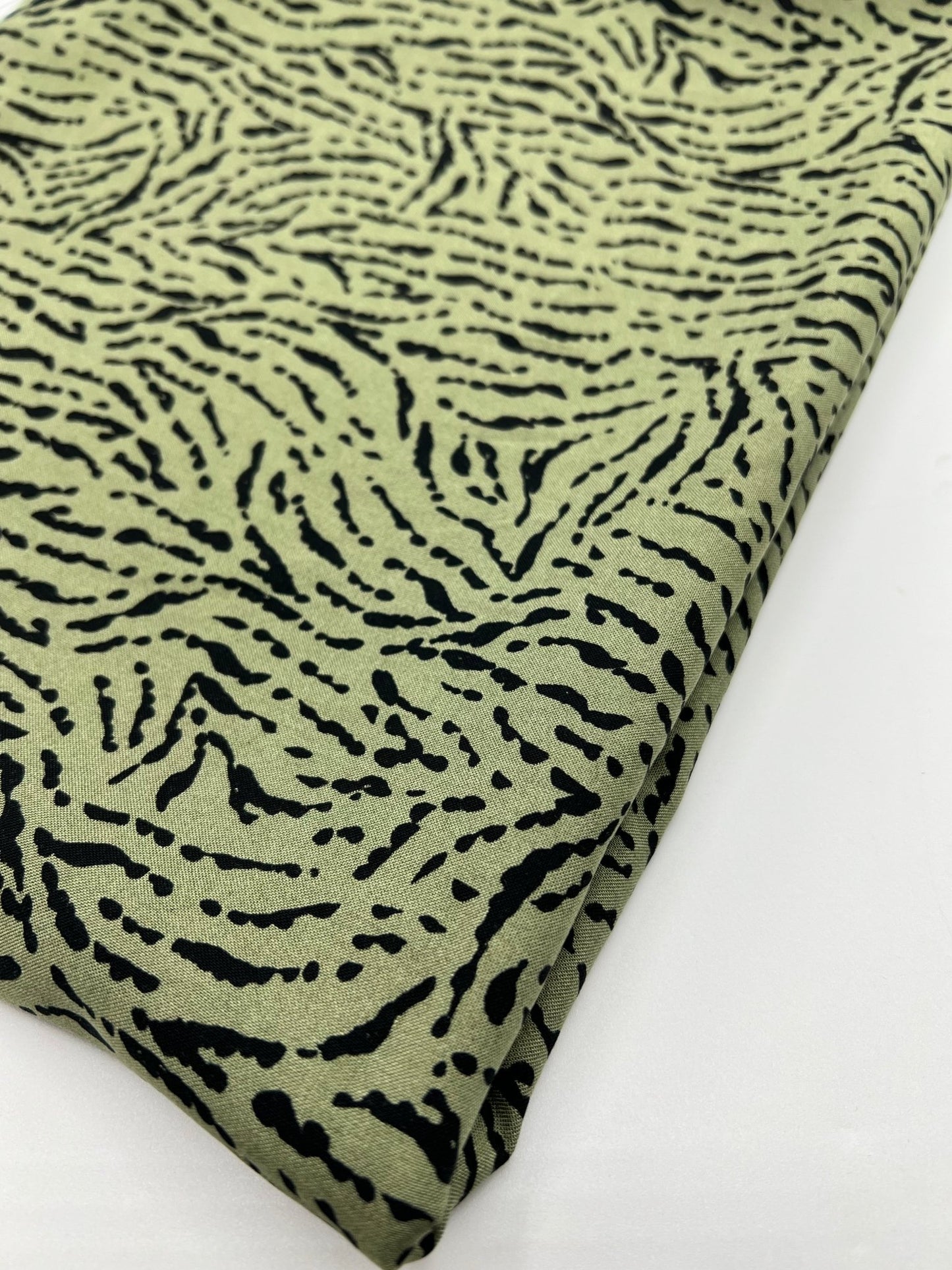 Khaki Black Mix Lightweight Non Stretch Woven Fabric - T9 Fabrics