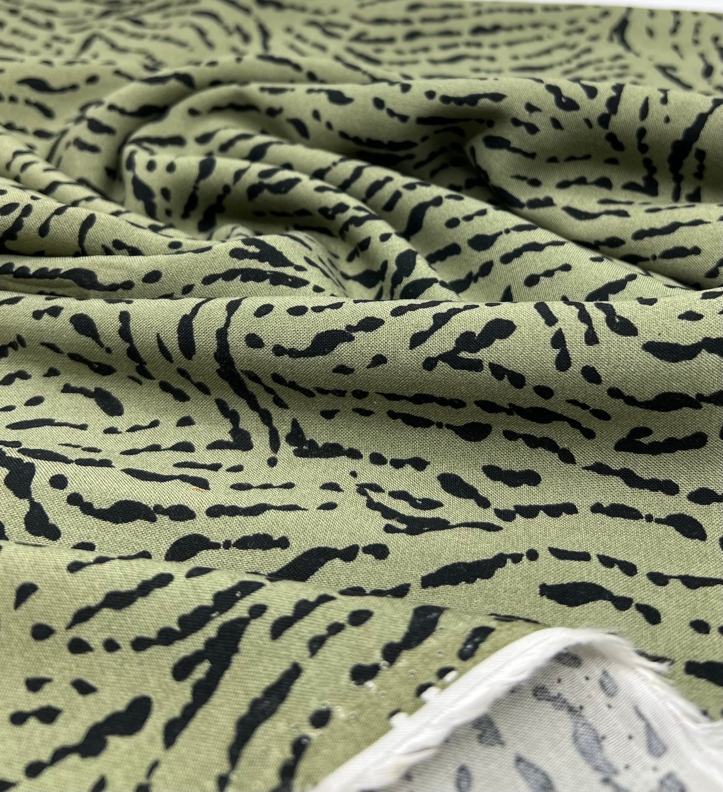 Khaki Black Mix Lightweight Non Stretch Woven Fabric - T9 Fabrics