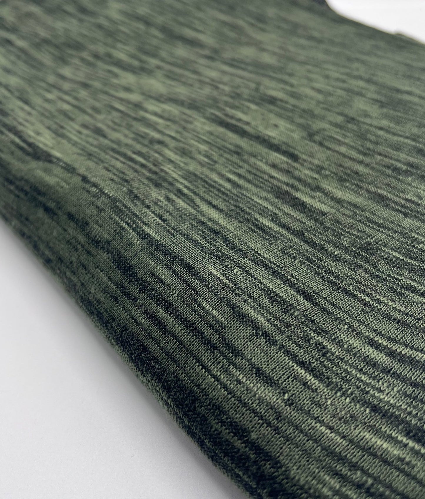 Khaki Black Mix Melange Knit Stretch Fabric - T9 Fabrics