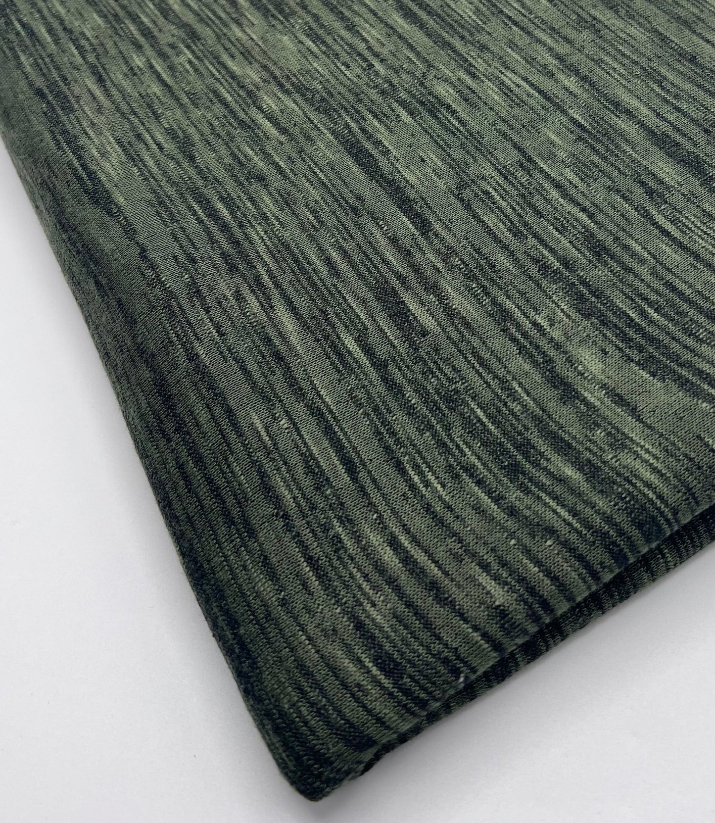 Khaki Black Mix Melange Knit Stretch Fabric - T9 Fabrics