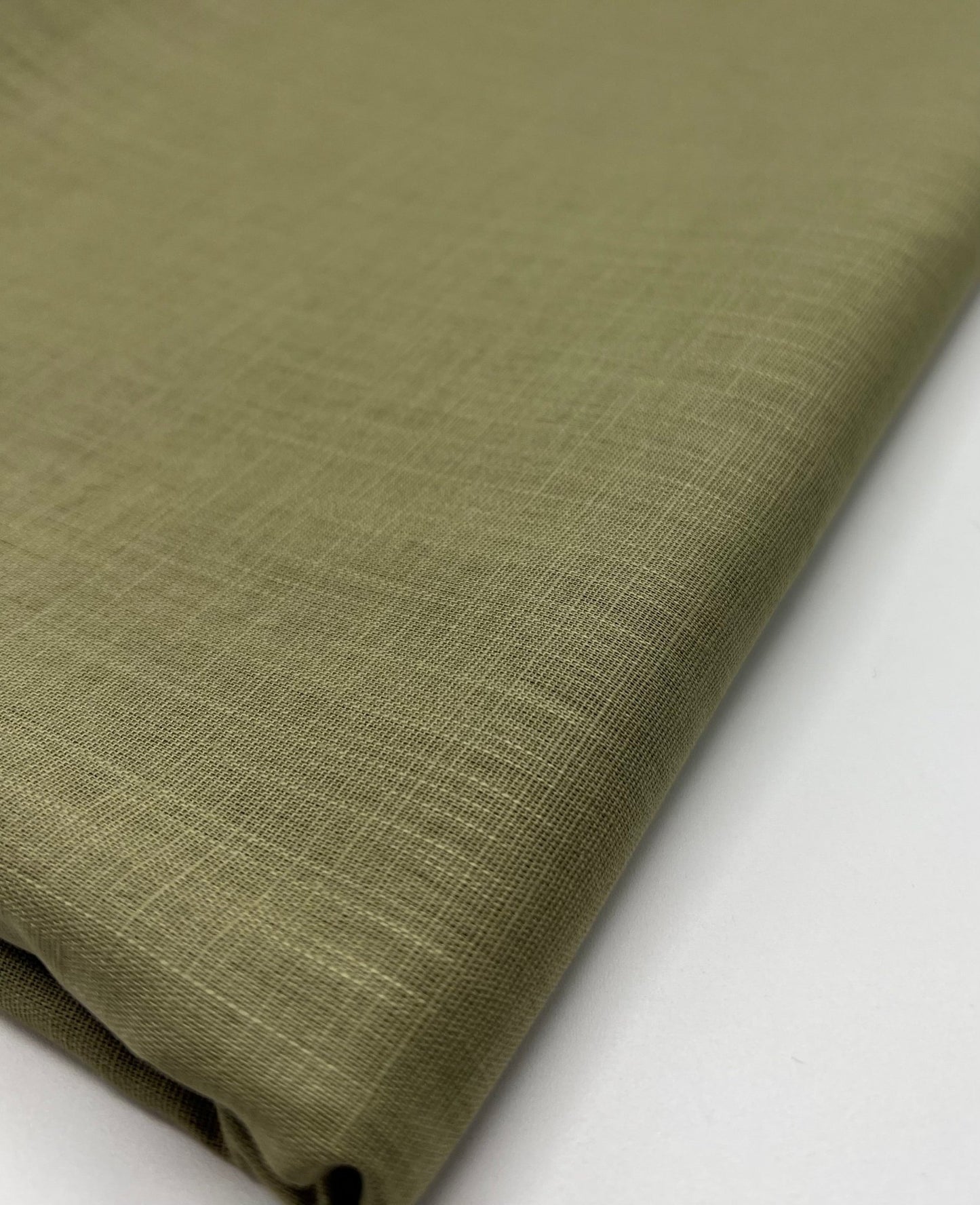 Khaki Green Lightweight Cotton/Linen Linen Fabric 150GSM - T9 Fabrics