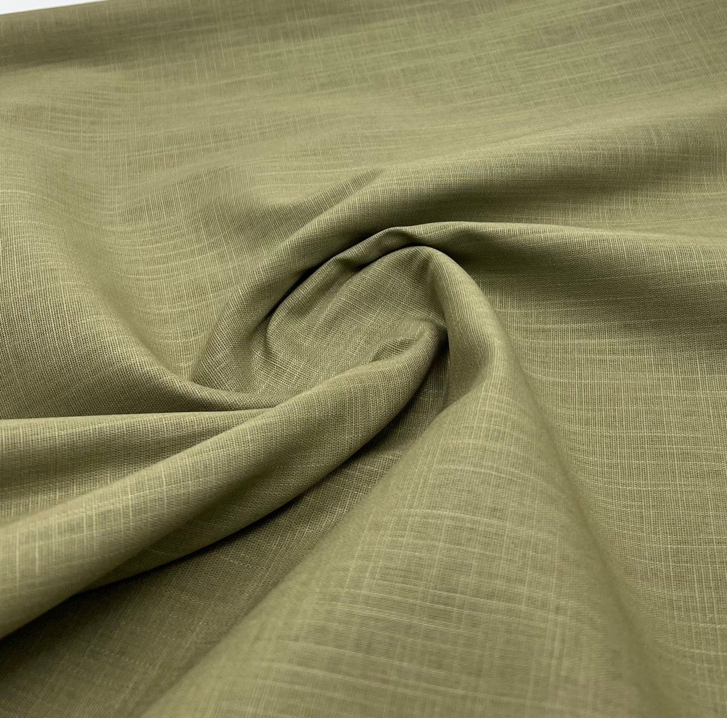 Khaki Green Lightweight Cotton/Linen Linen Fabric 150GSM - T9 Fabrics
