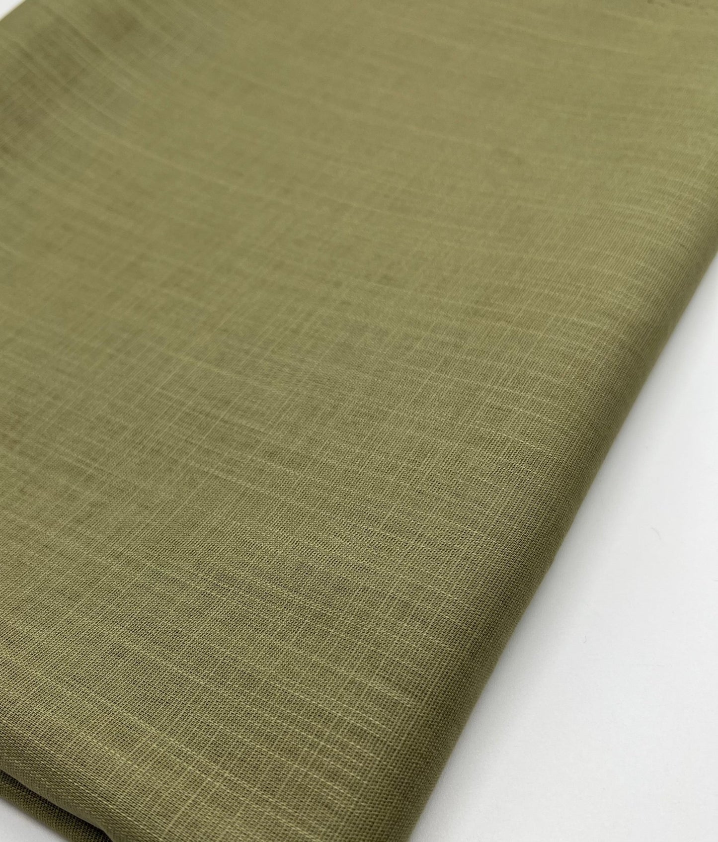 Khaki Green Lightweight Cotton/Linen Linen Fabric 150GSM - T9 Fabrics