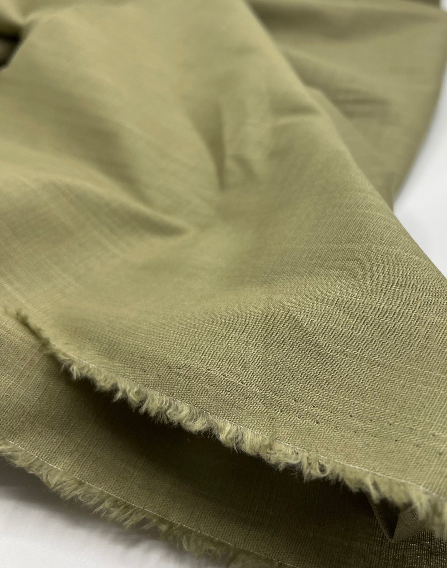 Khaki Green Lightweight Cotton/Linen Linen Fabric 150GSM - T9 Fabrics