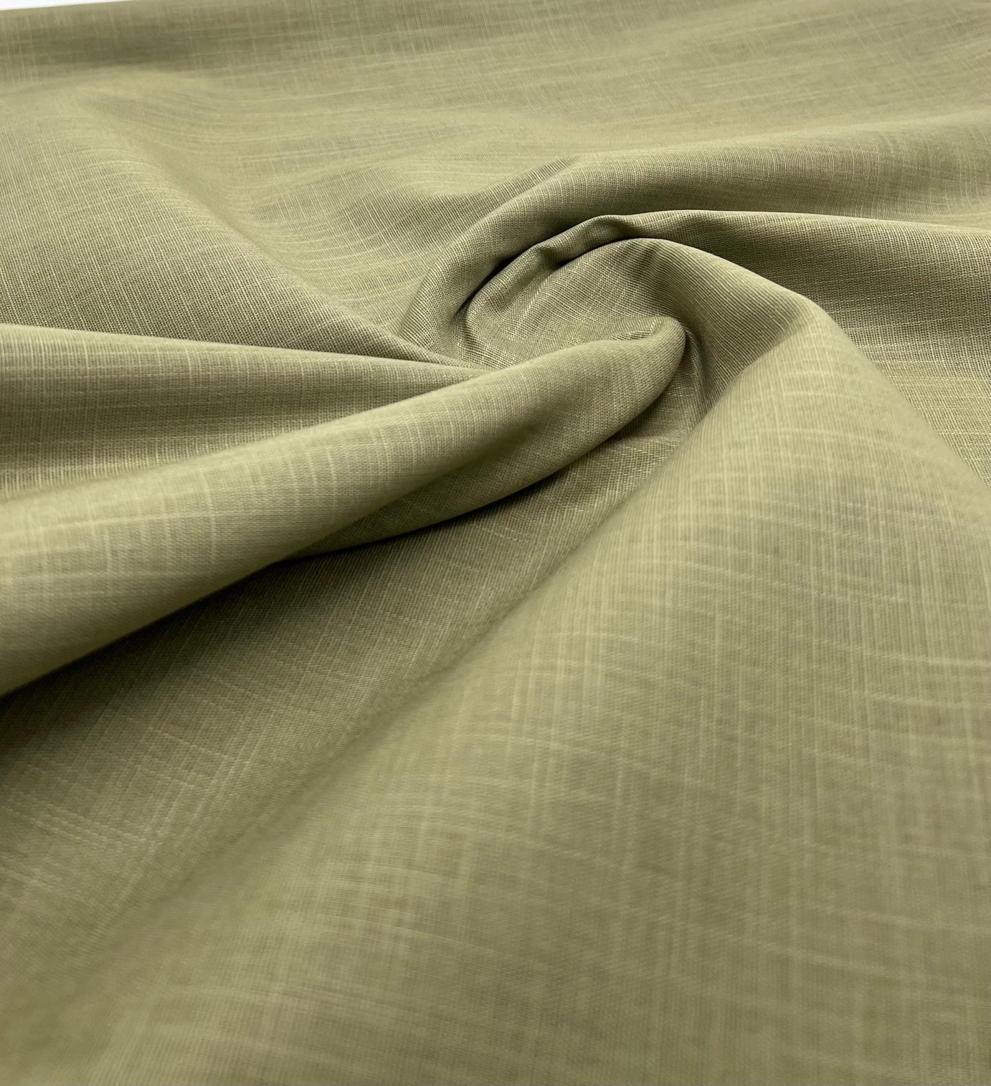 Khaki Green Lightweight Cotton/Linen Linen Fabric 150GSM - T9 Fabrics
