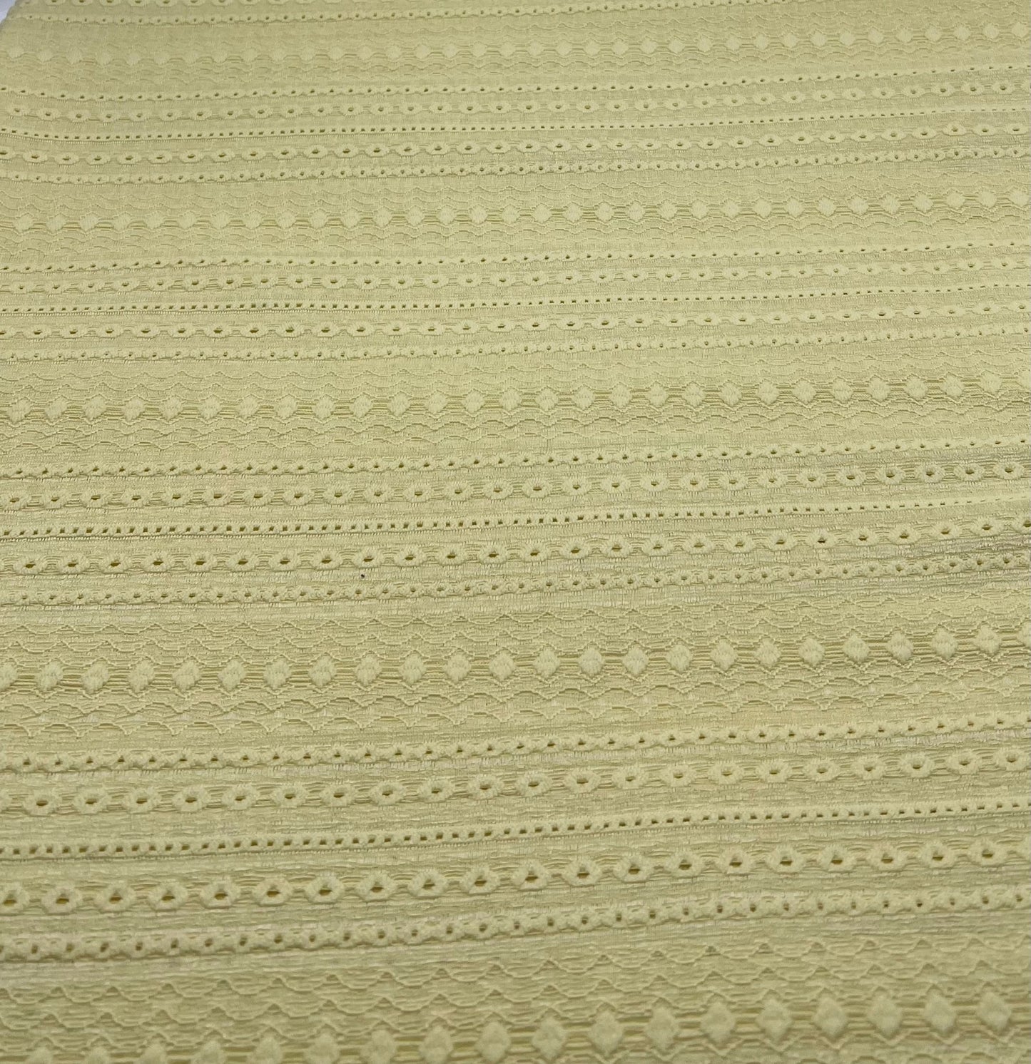 Lemon Broderie Anglaise Stretch Fabric 2 Way Stretch Fabric - T9 Fabrics
