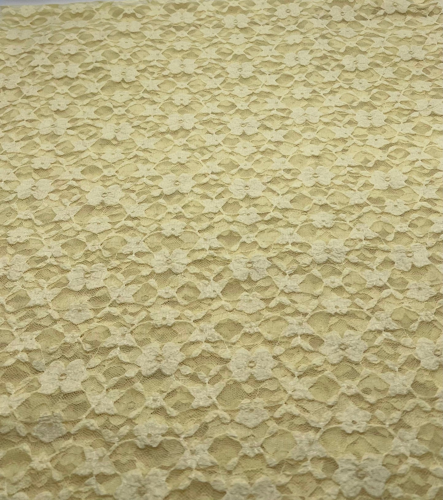 Lemon Floral Lace Fabric Stretch - T9 Fabrics