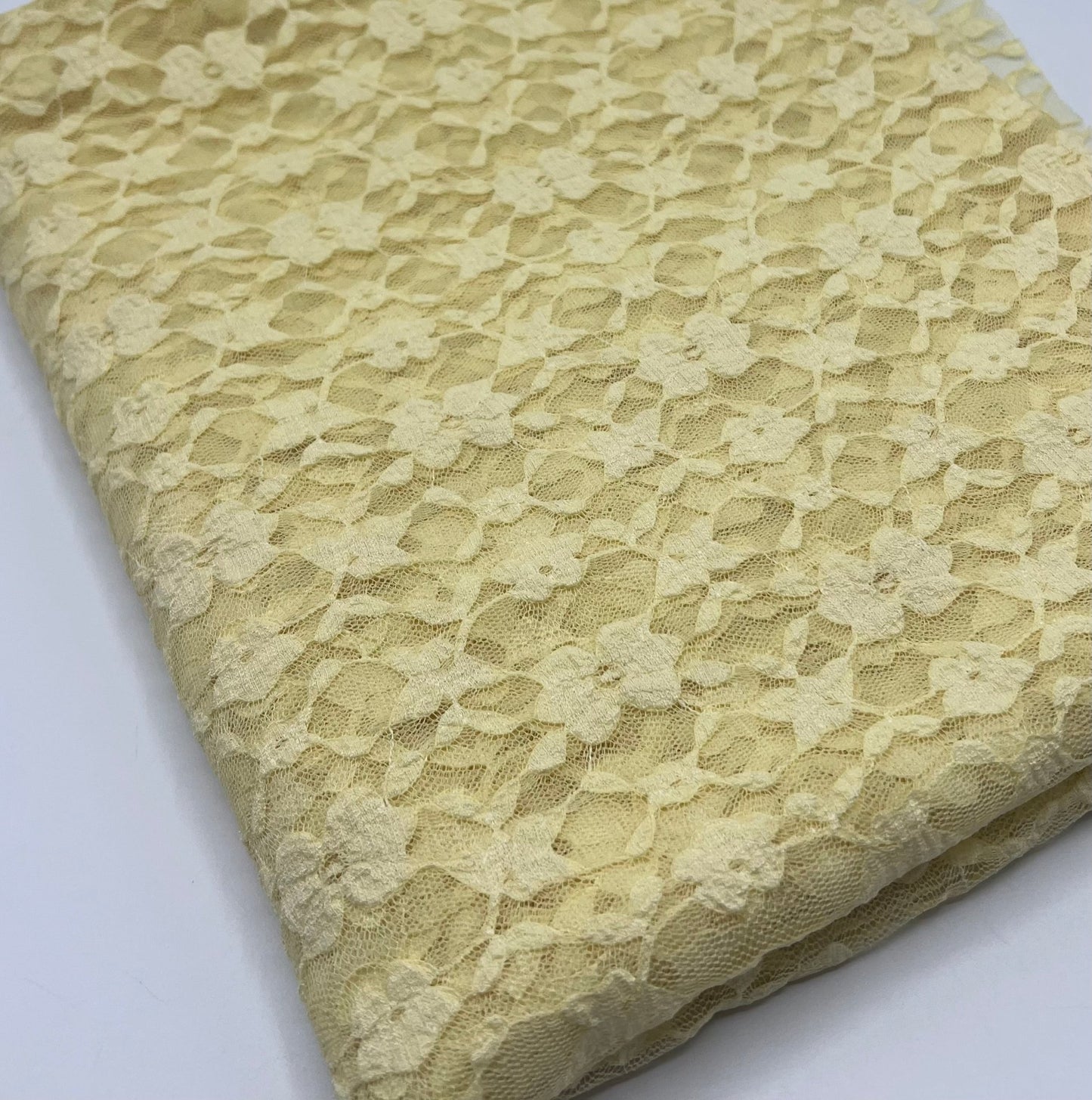 Lemon Floral Lace Fabric Stretch - T9 Fabrics