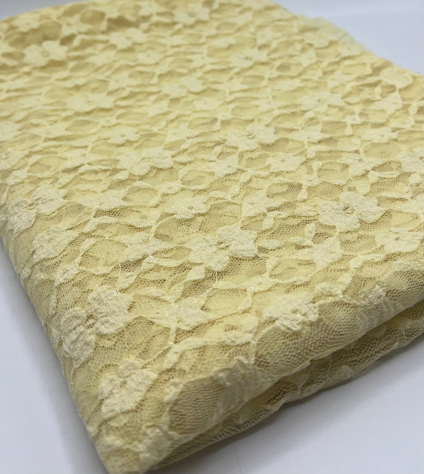 Lemon Floral Lace Fabric Stretch - T9 Fabrics
