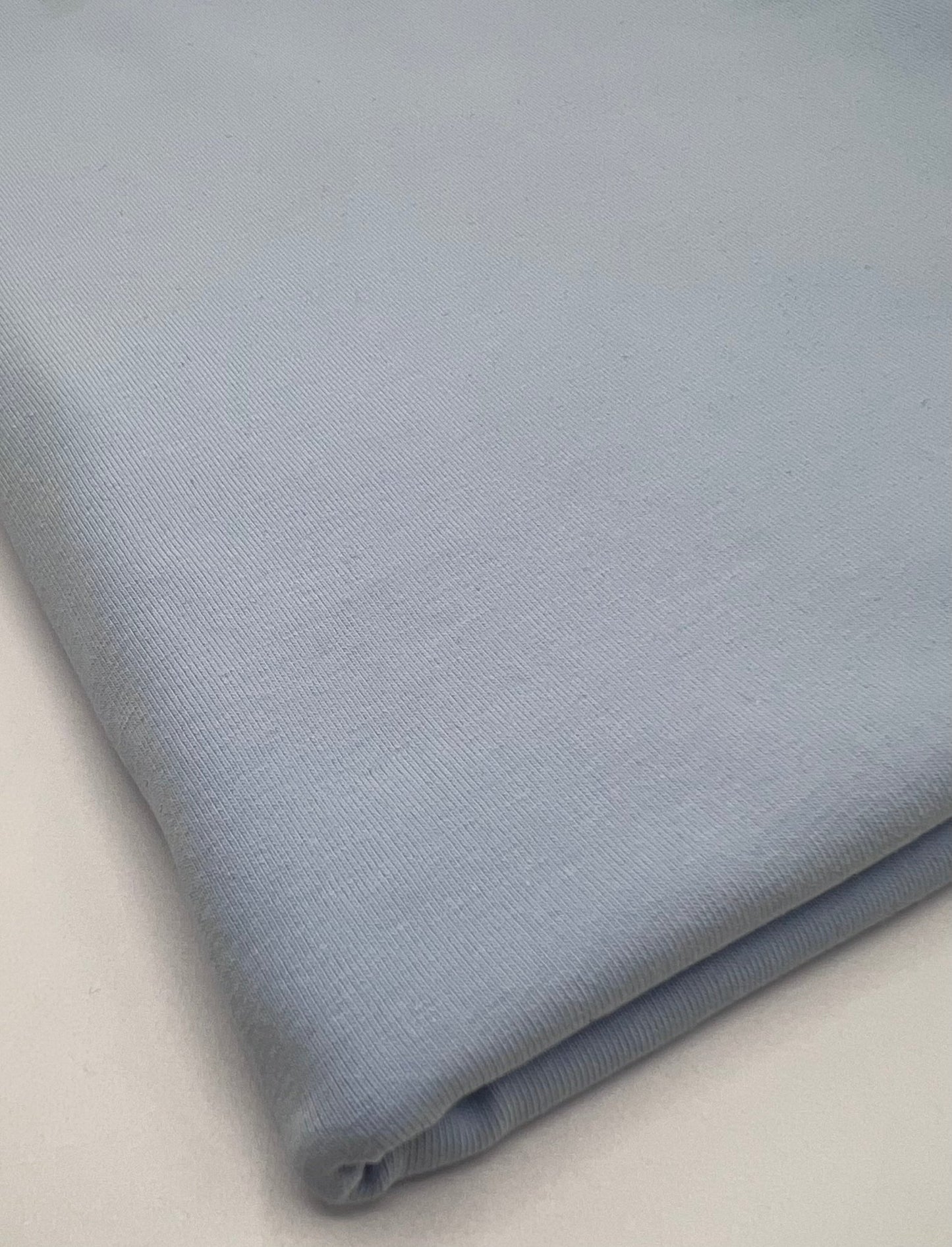 Light Blue Cotton Stretch Jersey 240 GSM 92/8 Lycra 4 Way Stretch - T9 Fabrics