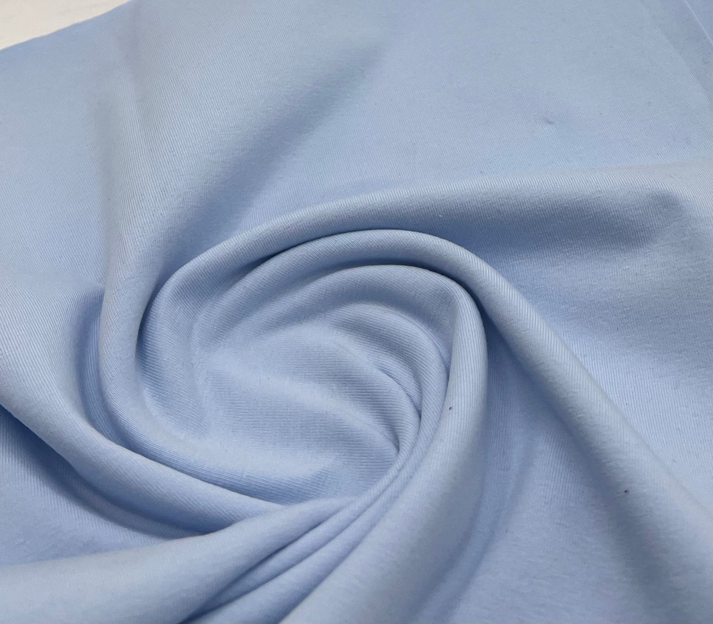 Light Blue Cotton Stretch Jersey 240 GSM 92/8 Lycra 4 Way Stretch - T9 Fabrics