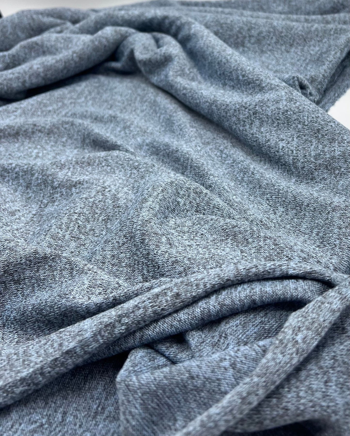 Light Blue Melange Knit Stretch Fabric - T9 Fabrics