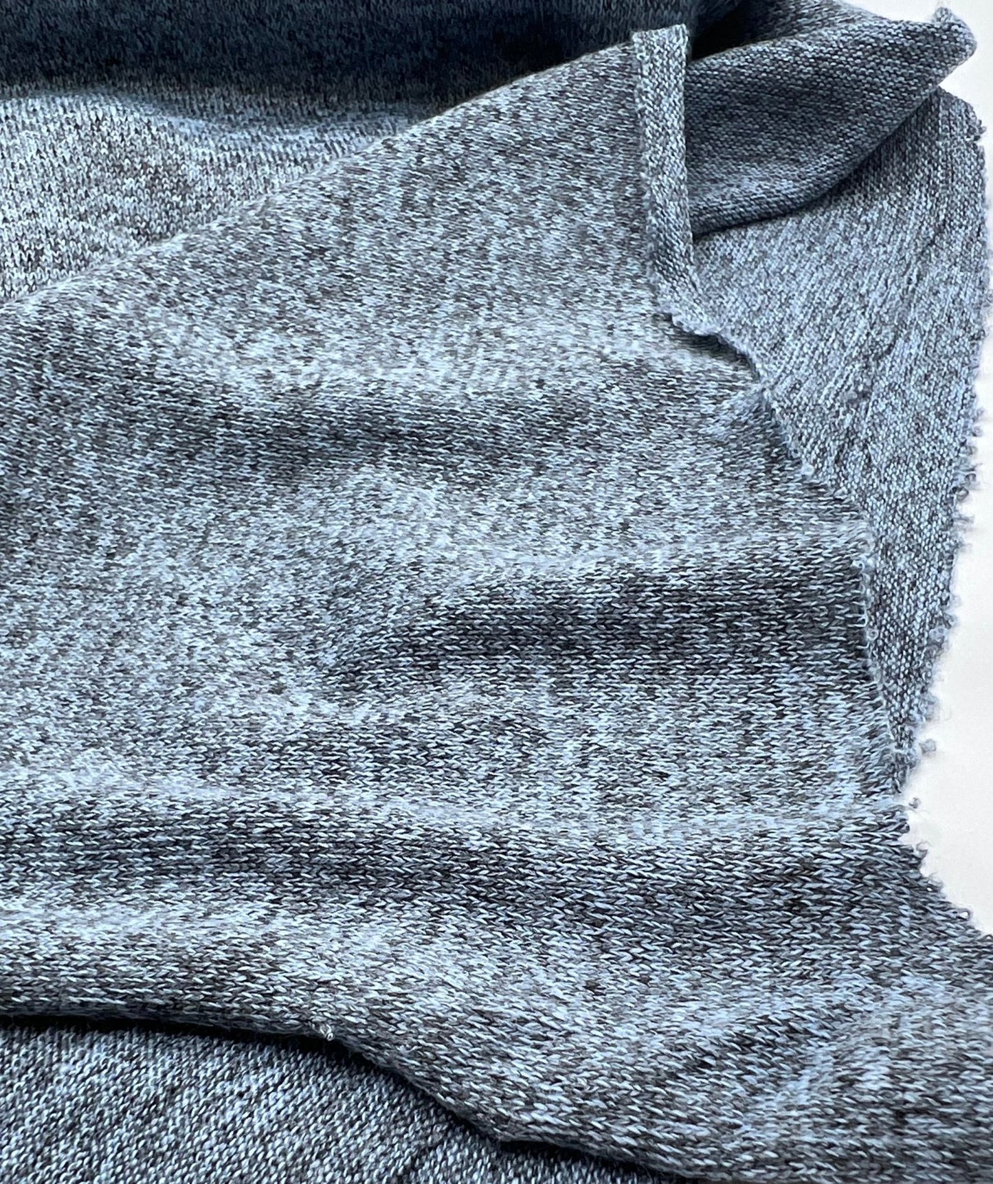 Light Blue Melange Knit Stretch Fabric - T9 Fabrics