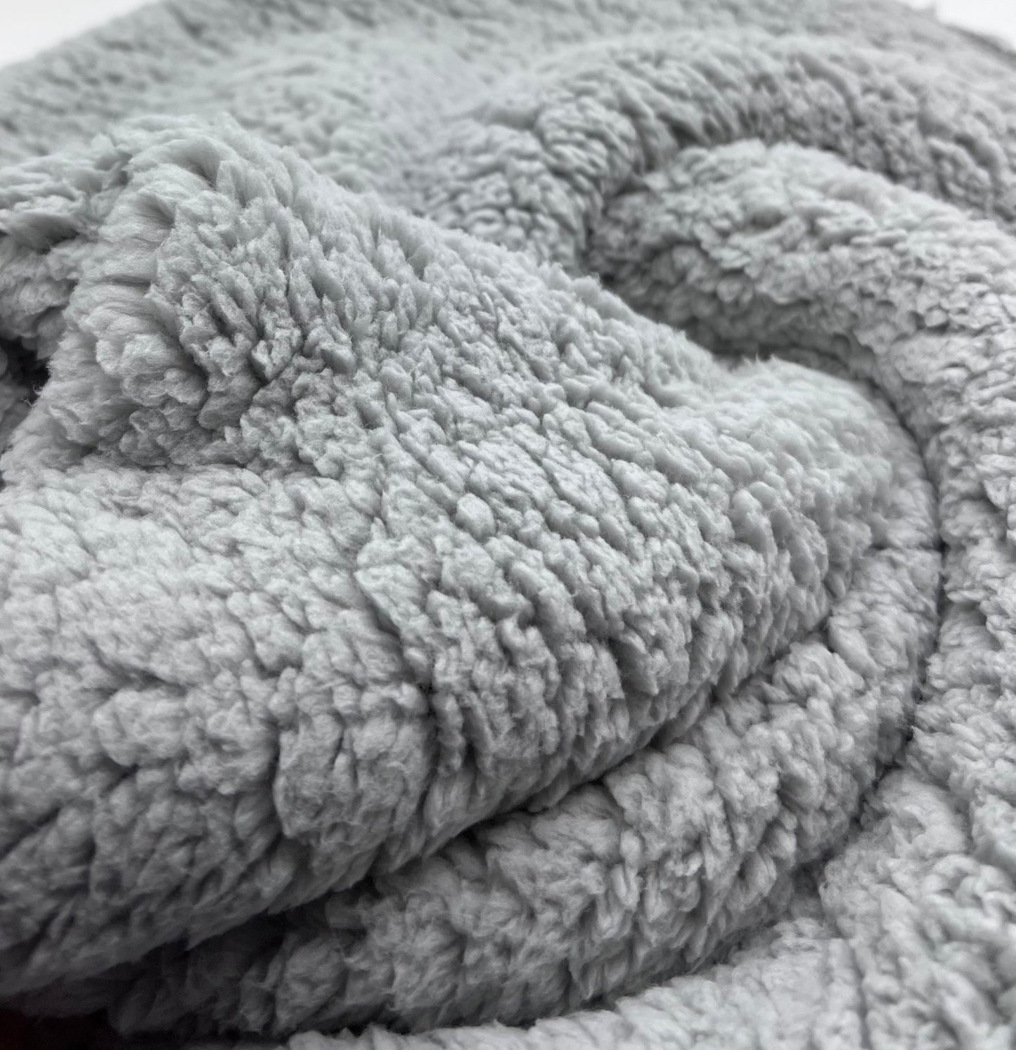 Light Grey Sherpa Fleece Fluffy Borg Faux Fur Fabric - T9 Fabrics