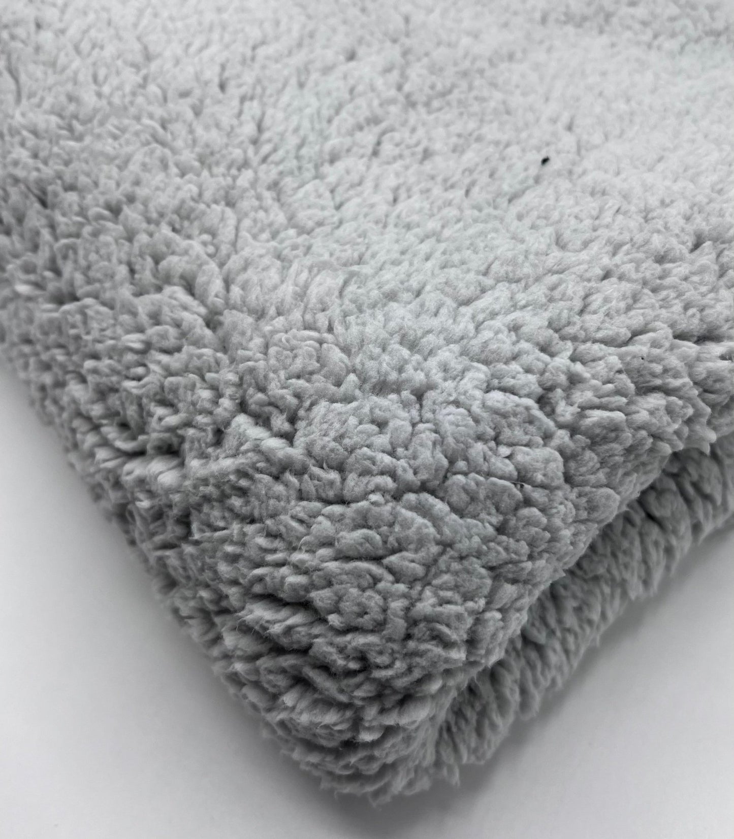 Light Grey Sherpa Fleece Fluffy Borg Faux Fur Fabric - T9 Fabrics
