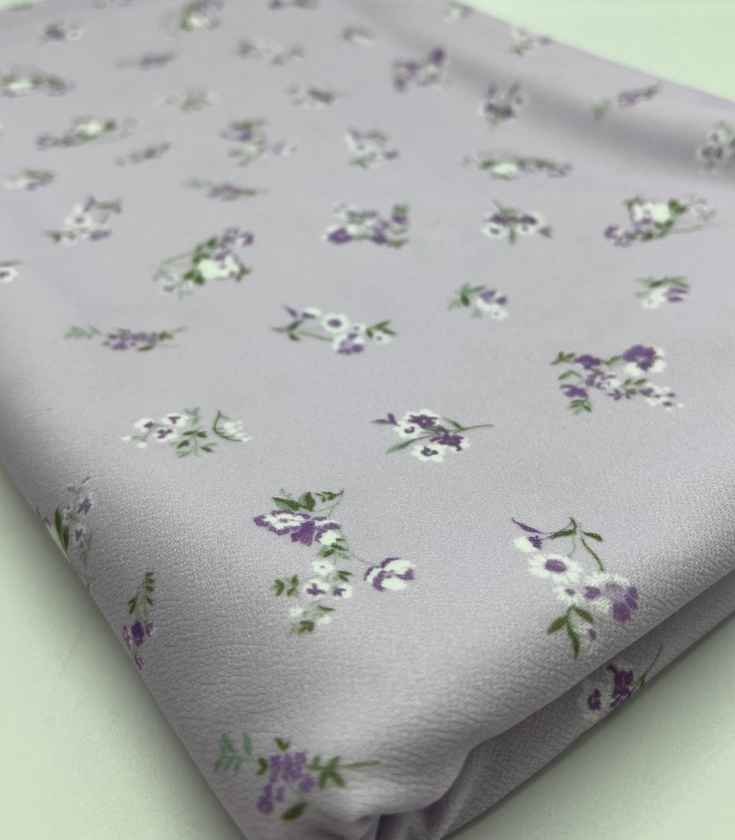 Lilac Ditsy Floral Print Lightweight Jersey Crepe Fabric 4 Way Stretch - T9 Fabrics