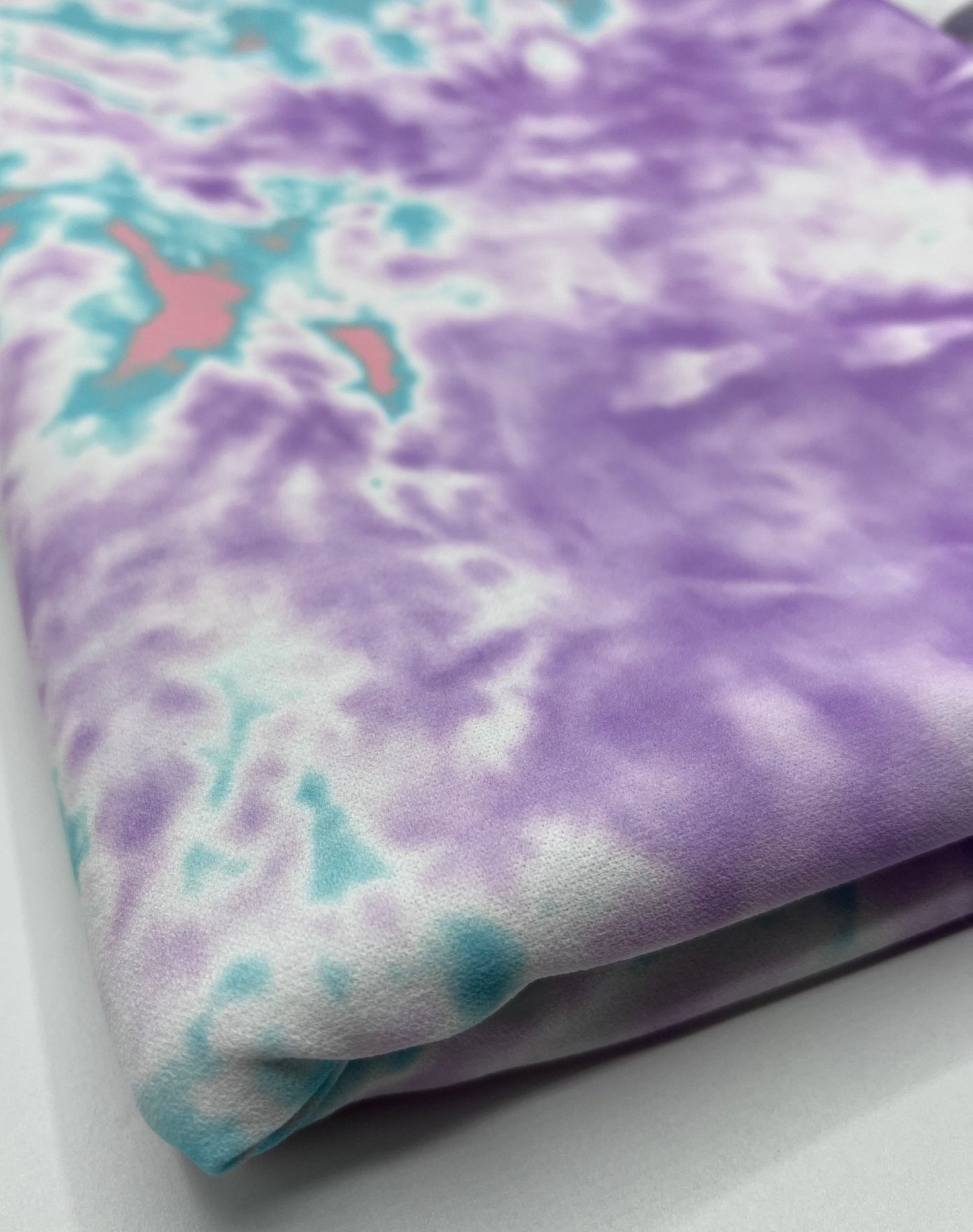 Lilac Green Mix Printed Scuba Crepe Jersey Fabric 4 Way Stretch - T9 Fabrics