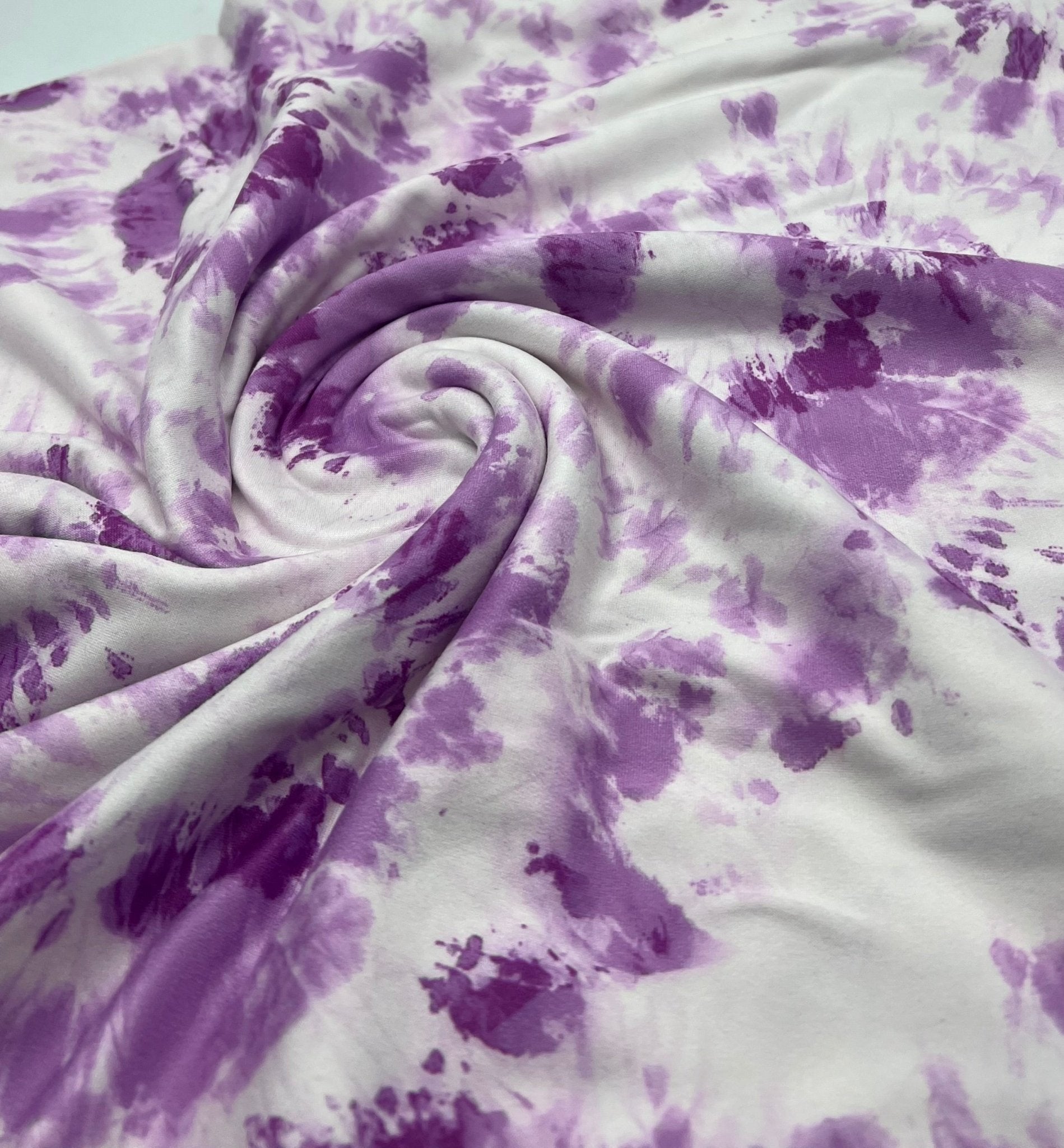Lilac Pink Tie Print Super Soft Spun Poly Stretch Fabric - T9 Fabrics