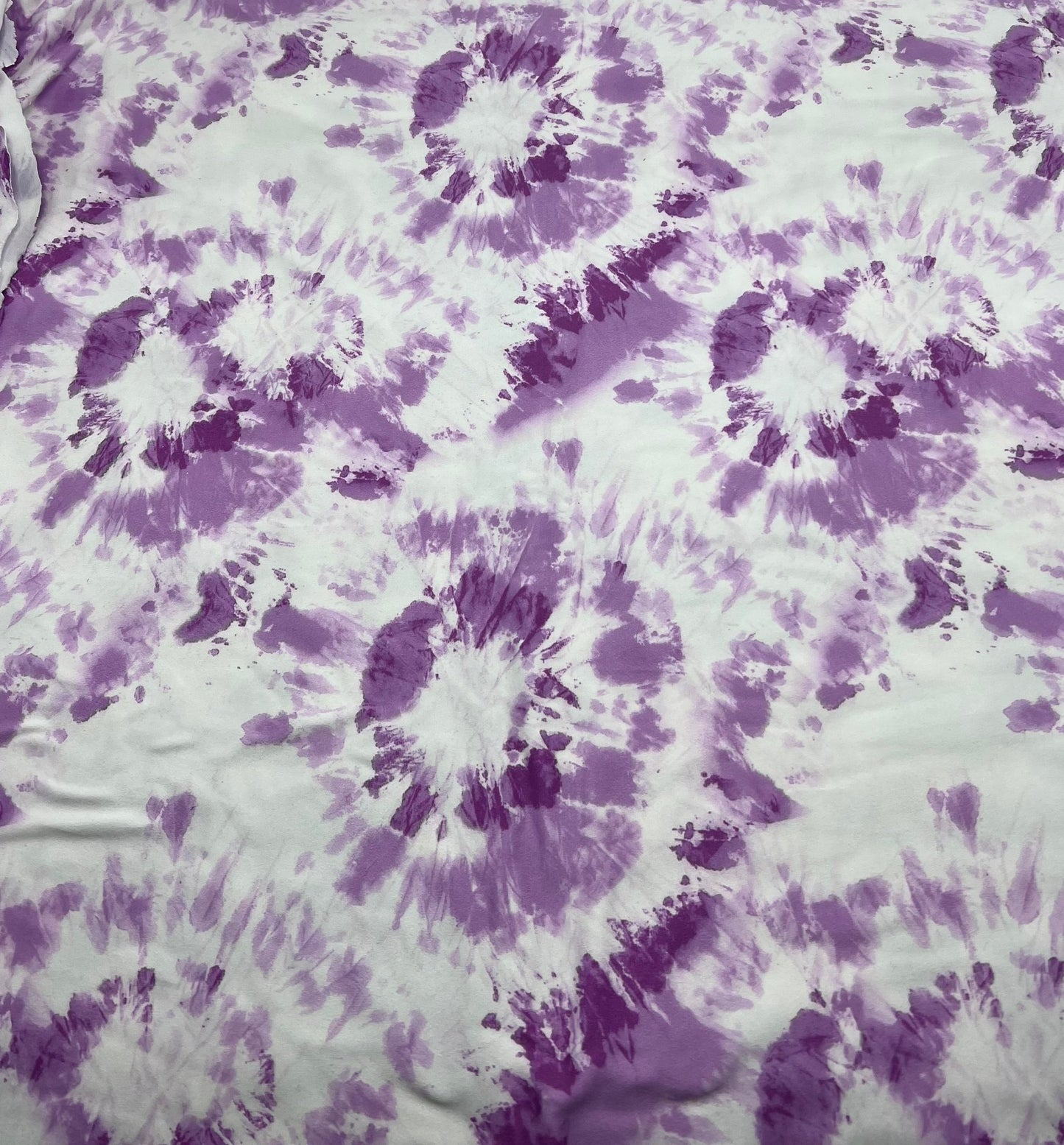 Lilac Pink Tie Print Super Soft Spun Poly Stretch Fabric - T9 Fabrics