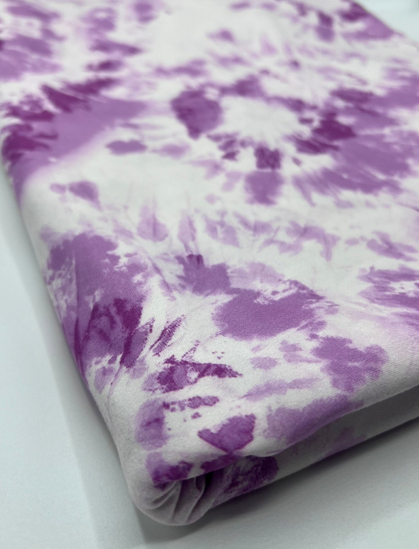 Lilac Pink Tie Print Super Soft Spun Poly Stretch Fabric - T9 Fabrics