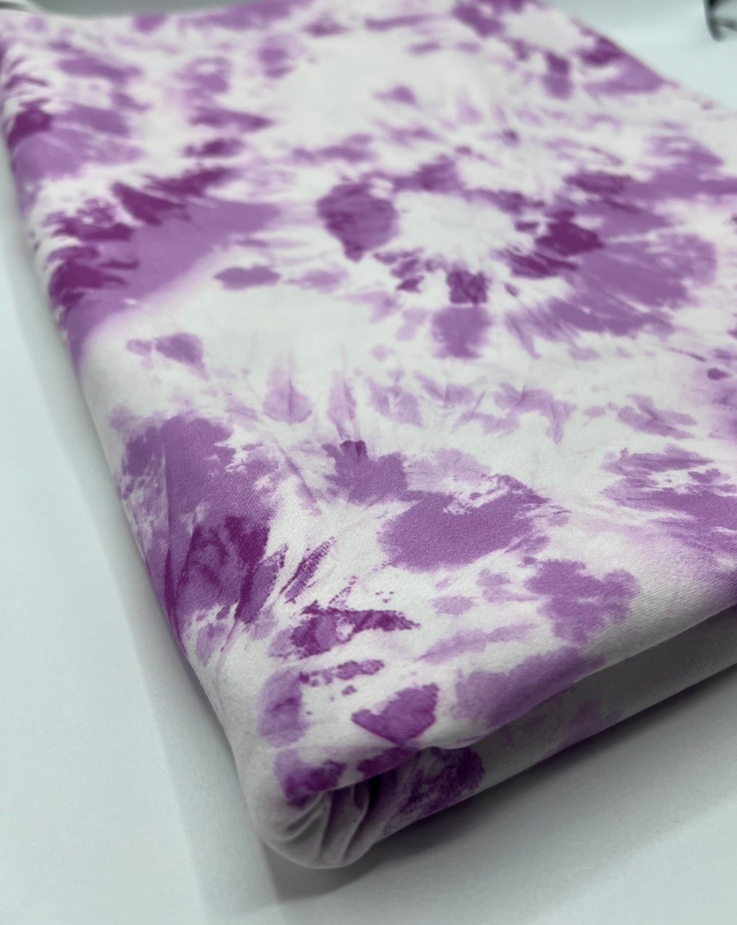 Lilac Pink Tie Print Super Soft Spun Poly Stretch Fabric - T9 Fabrics