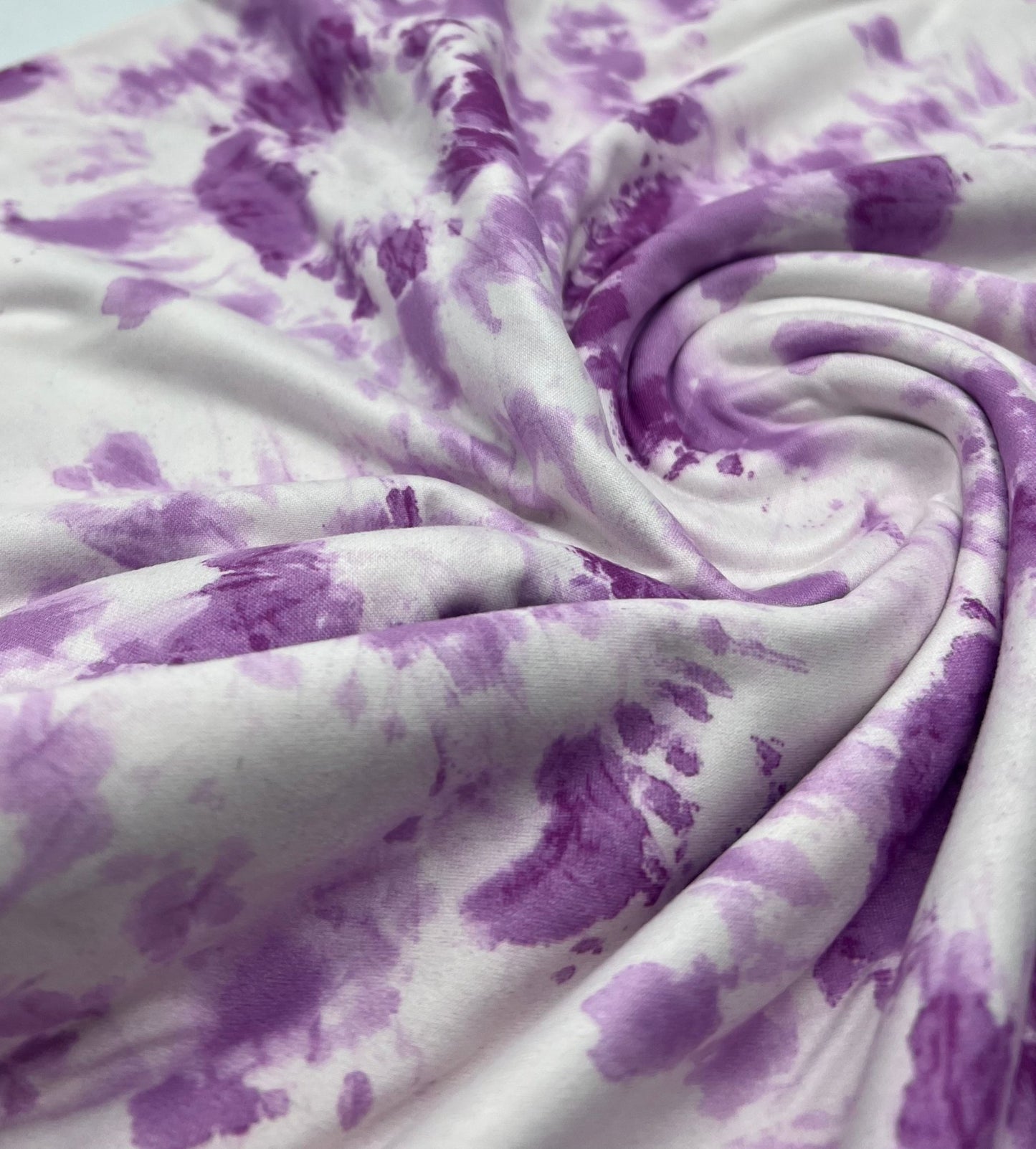 Lilac Pink Tie Print Super Soft Spun Poly Stretch Fabric - T9 Fabrics