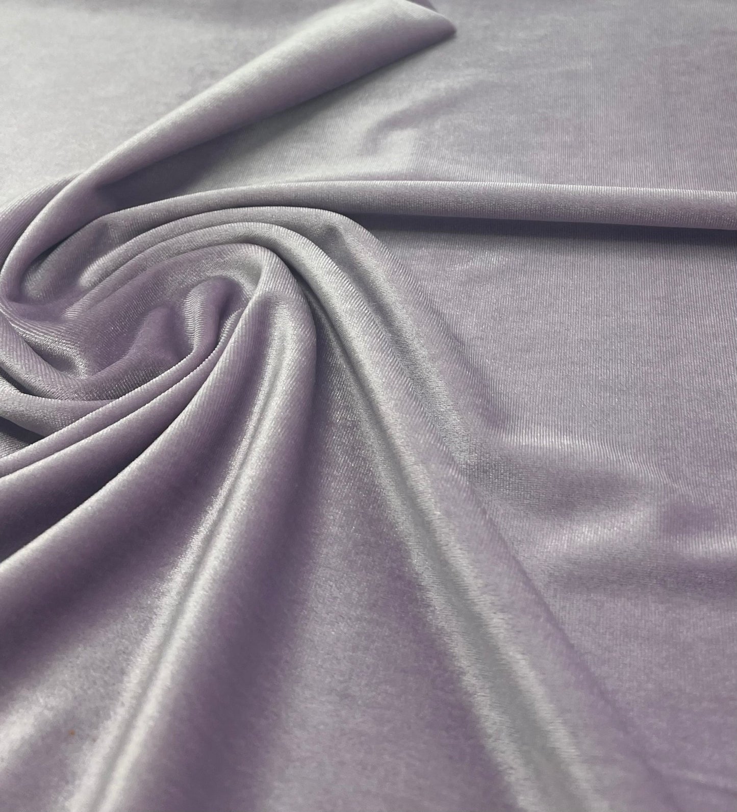 Lilac Plain Velour Spandex Stretch Fabric - T9 Fabrics