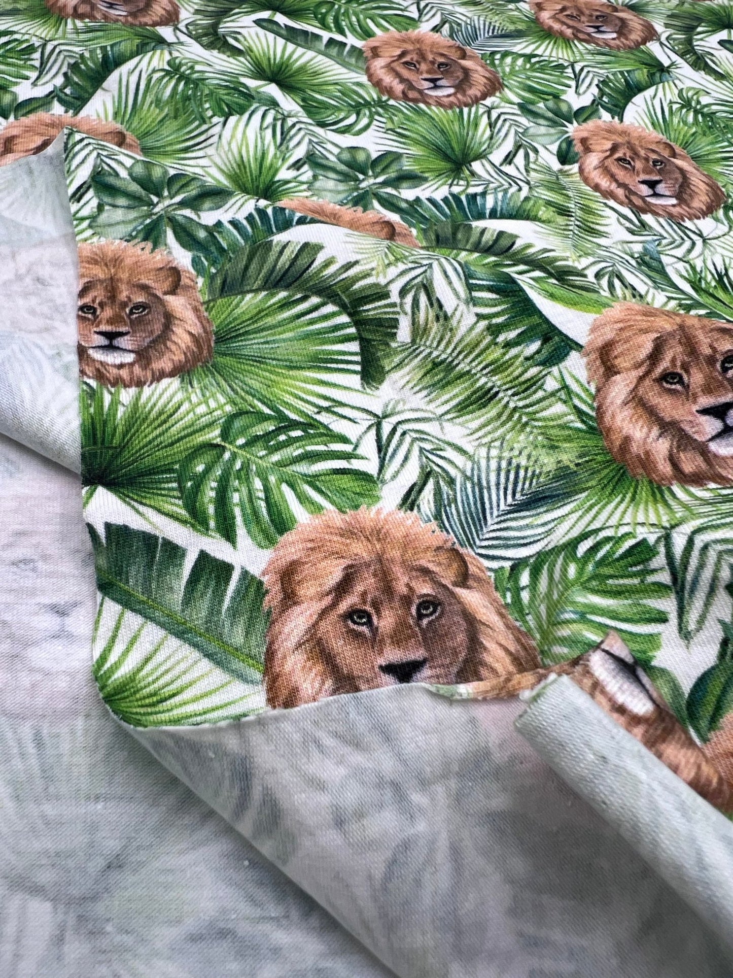 Lion Jungle Cotton Stretch Jersey 200 GSM 95/5 Lycra 4 Way Stretch - T9 Fabrics