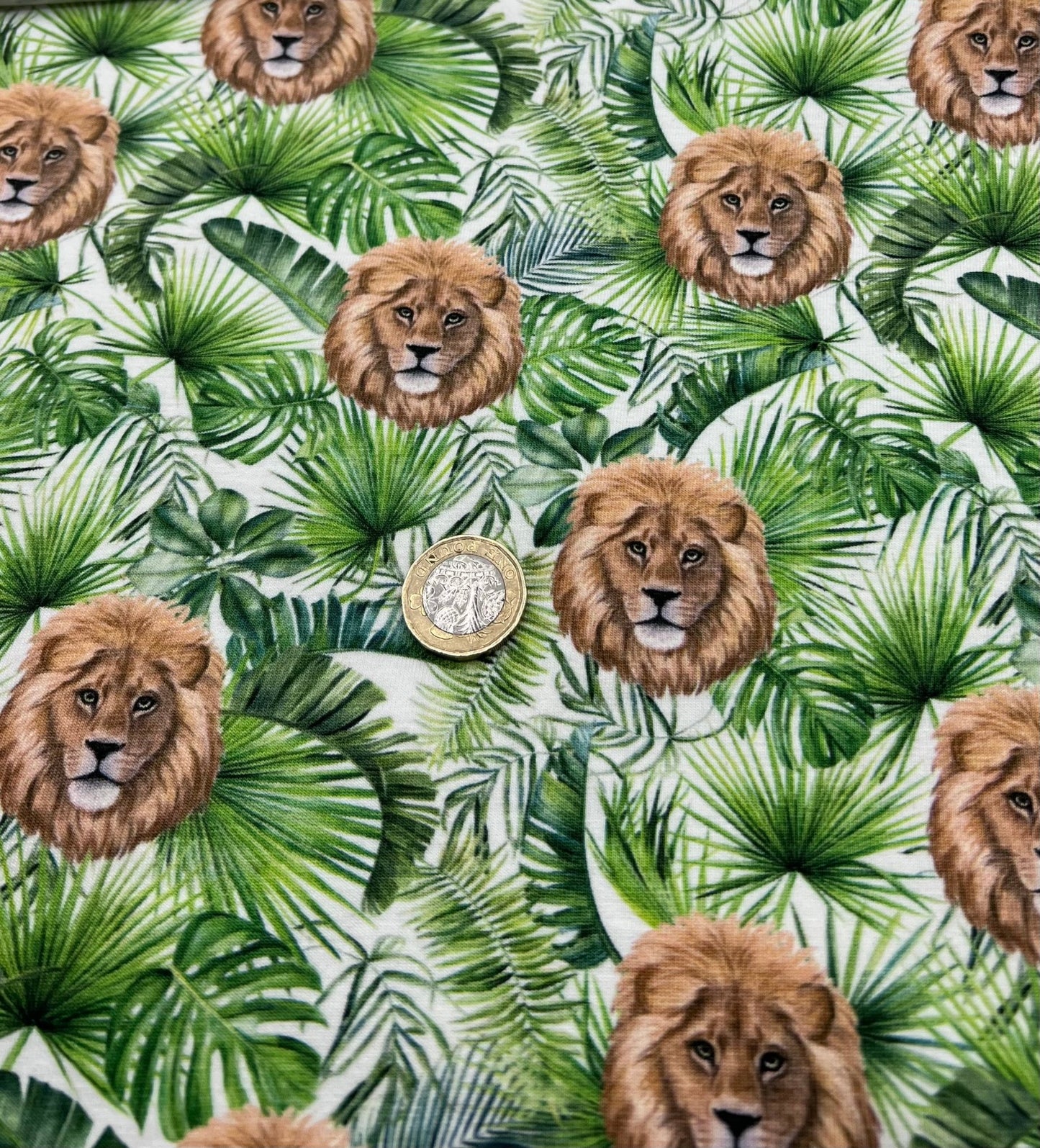 Lion Jungle Cotton Stretch Jersey 200 GSM 95/5 Lycra 4 Way Stretch - T9 Fabrics