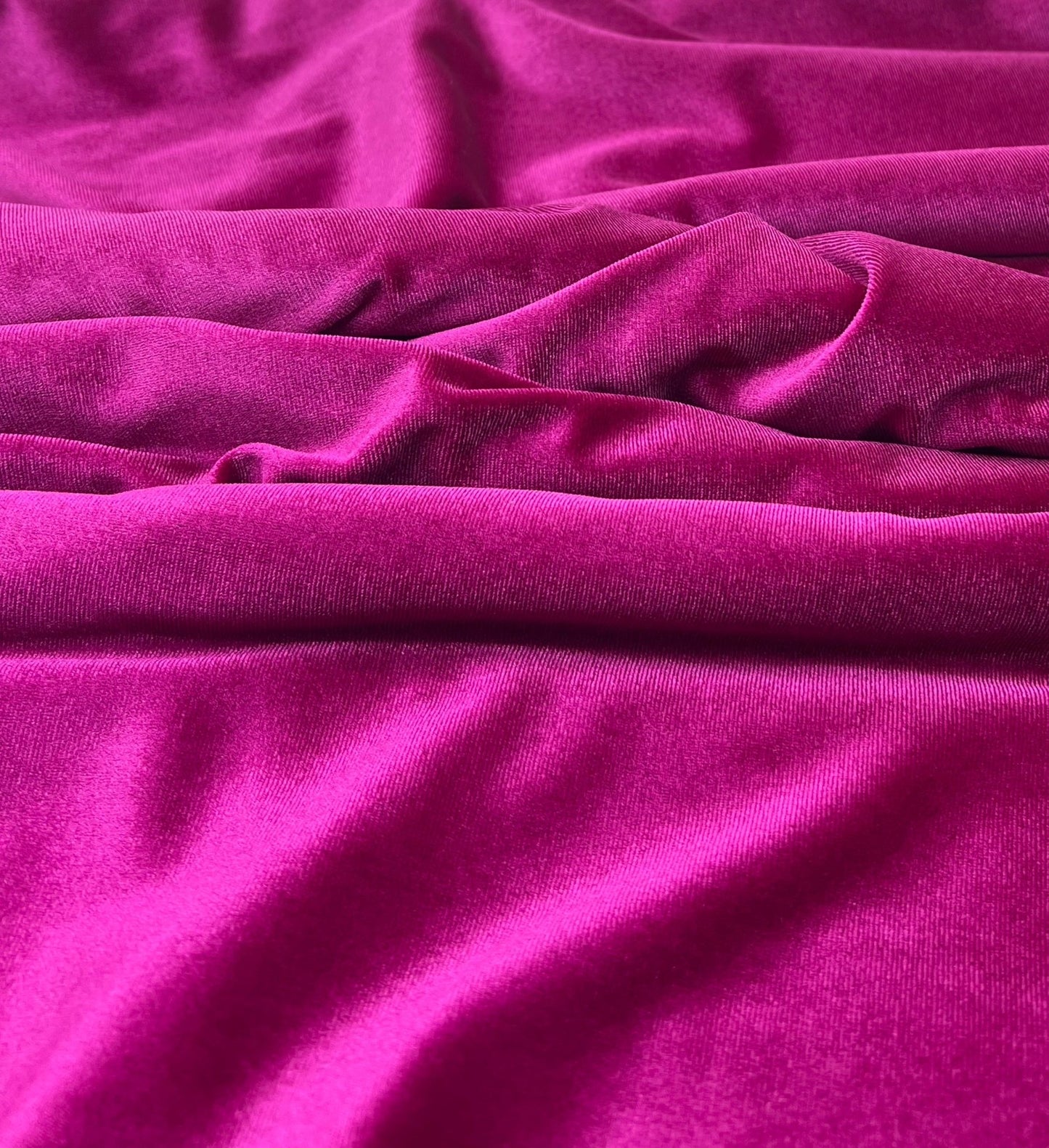 Magenta Plain Velour Spandex Stretch Fabric - T9 Fabrics