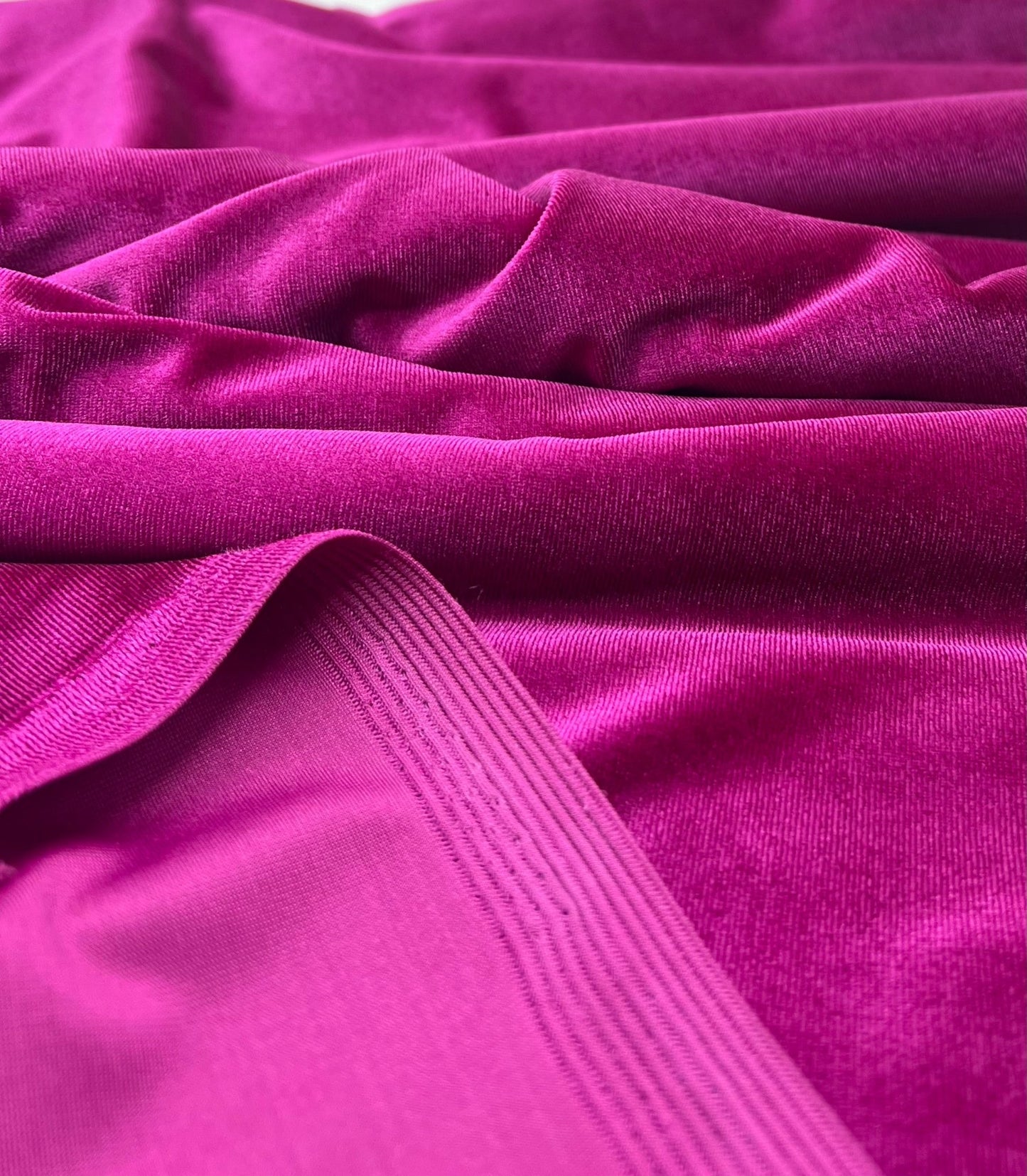 Magenta Plain Velour Spandex Stretch Fabric - T9 Fabrics
