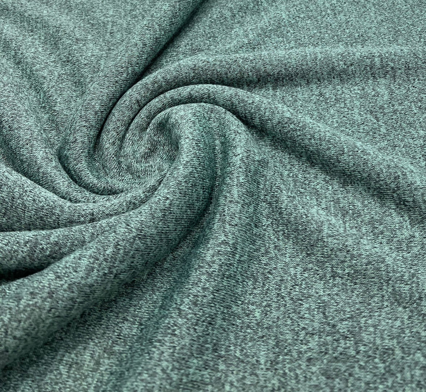 Mint Green Melange Knit Stretch Fabric - T9 Fabrics