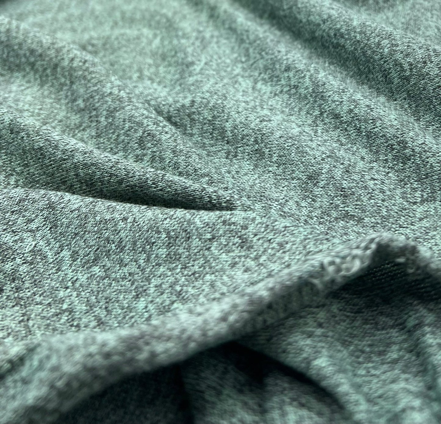 Mint Green Melange Knit Stretch Fabric - T9 Fabrics