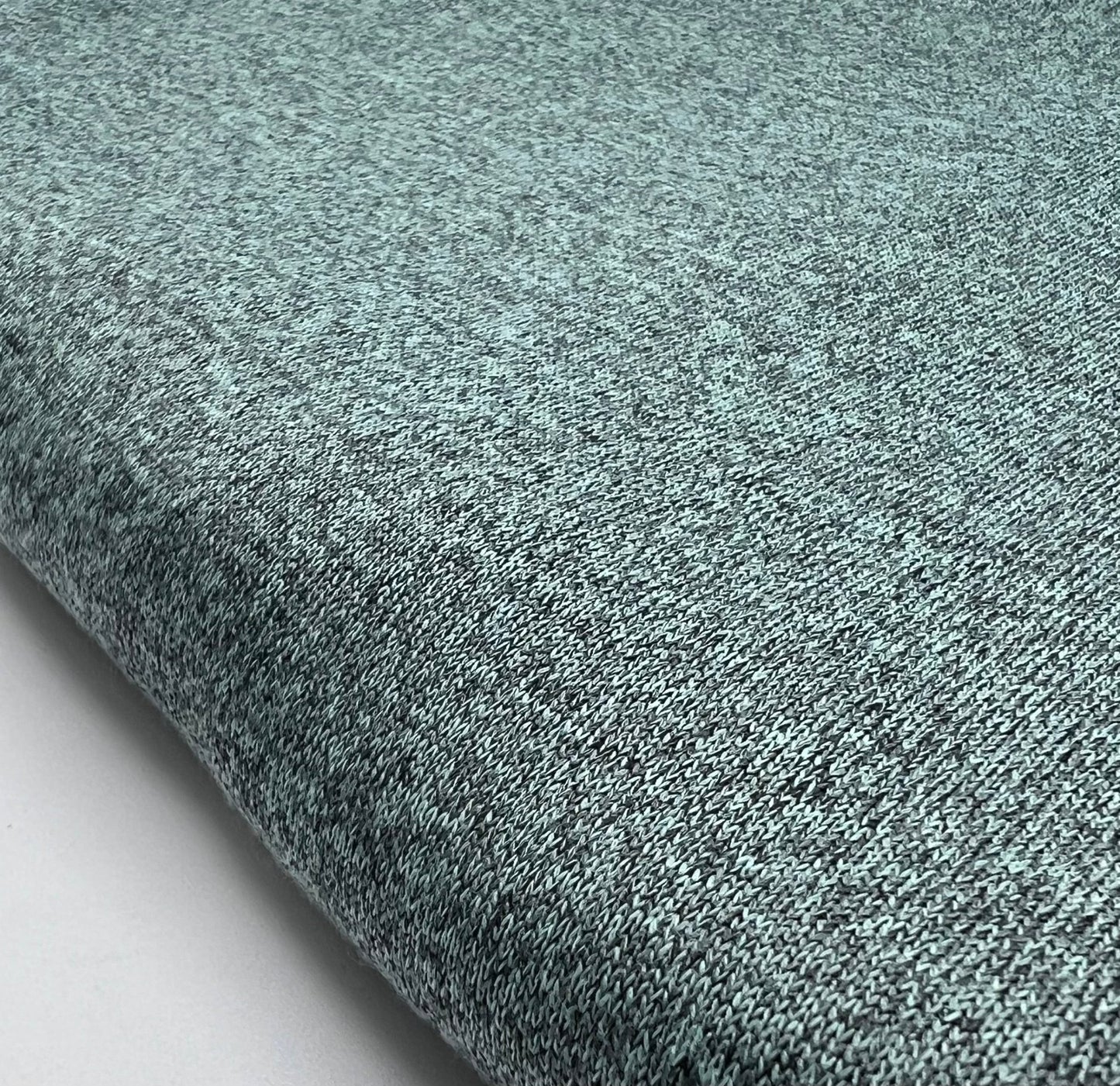 Mint Green Melange Knit Stretch Fabric - T9 Fabrics