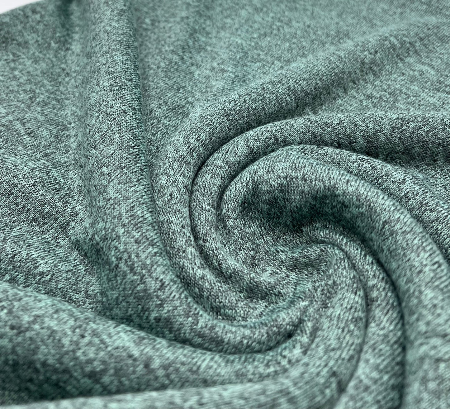 Mint Green Melange Knit Stretch Fabric - T9 Fabrics