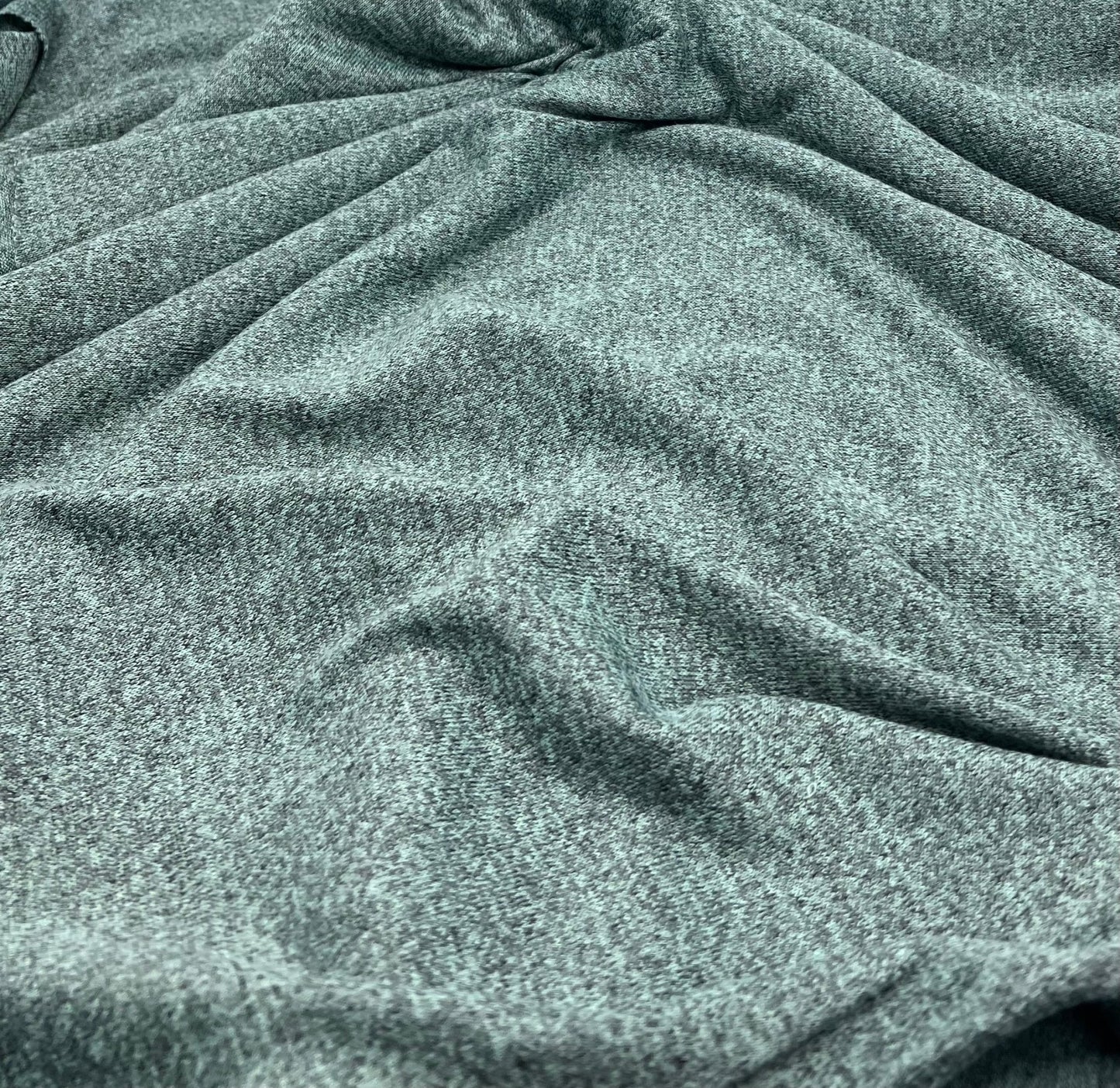 Mint Green Melange Knit Stretch Fabric - T9 Fabrics